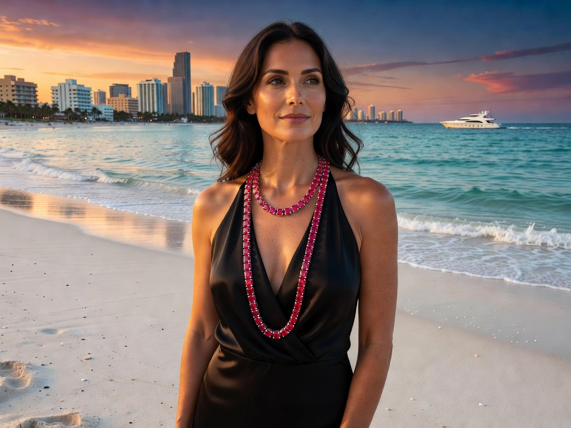 Miami's Most Luxurious Custom Ruby Tennis Necklaces