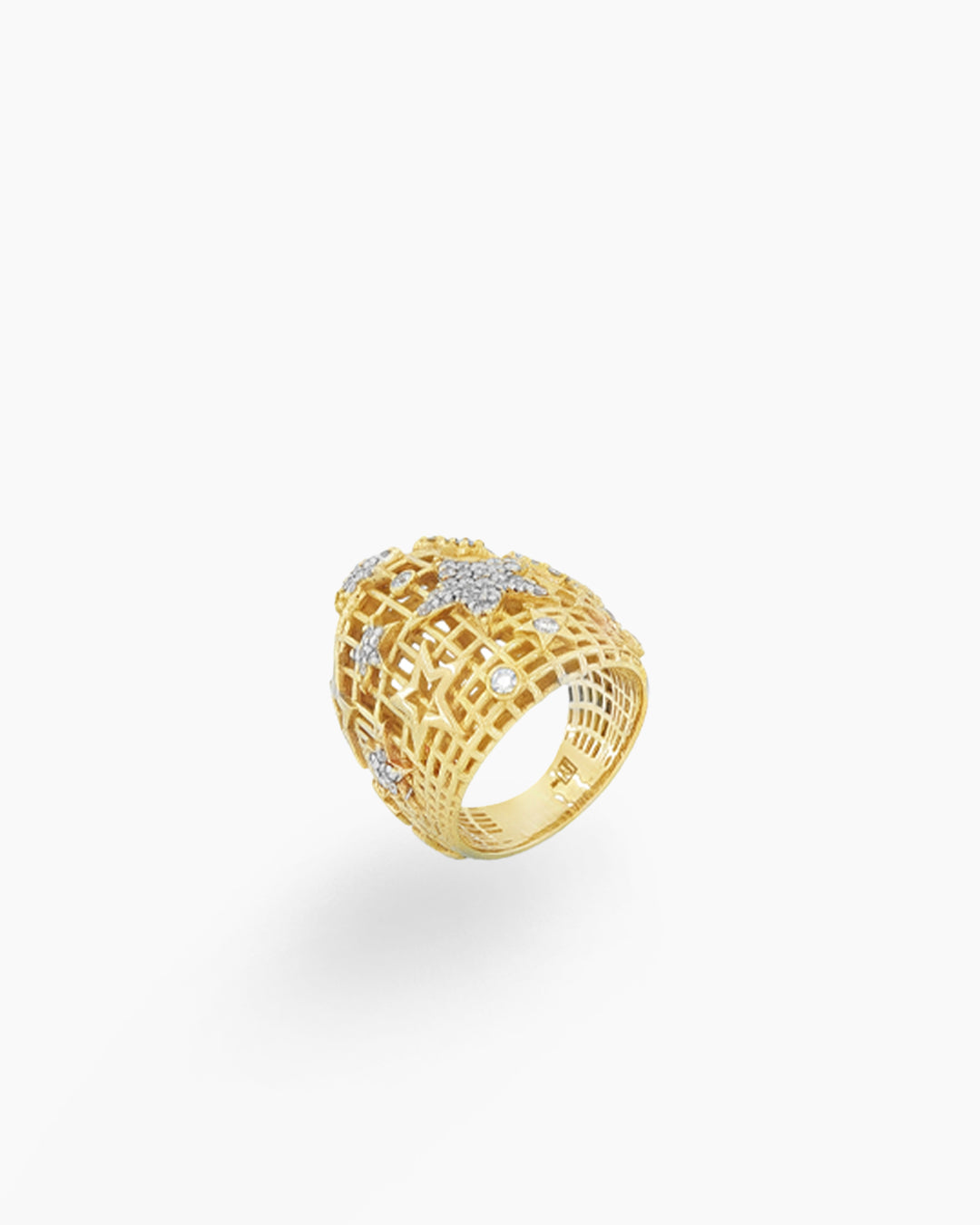 Astral Cage | Large Diamond Star Dome Statement Ring