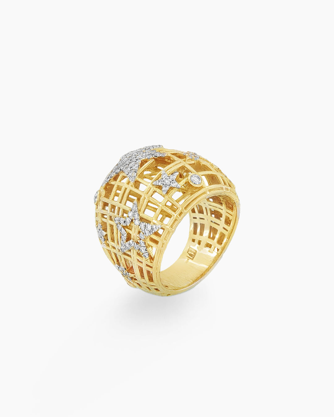 Astral Cage | Small Diamond Star Dome Statement Ring