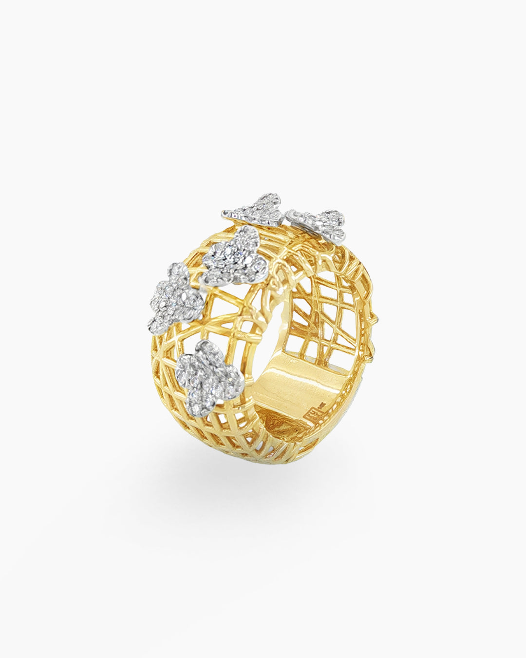 Clover Constellation | Multi Diamond Clover Statement Band Ring