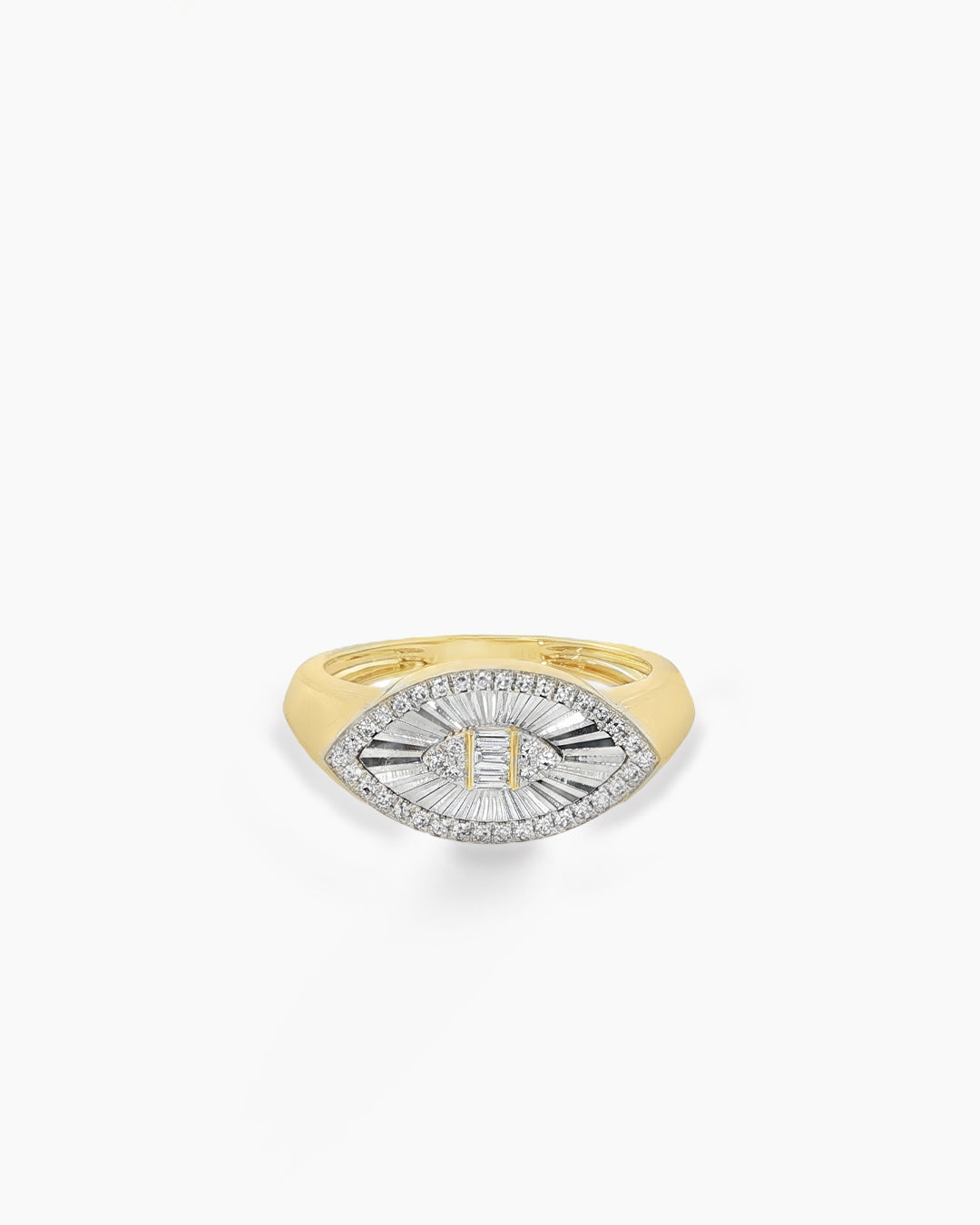 Marbella | Marquise Diamond Fluted Signet Ring