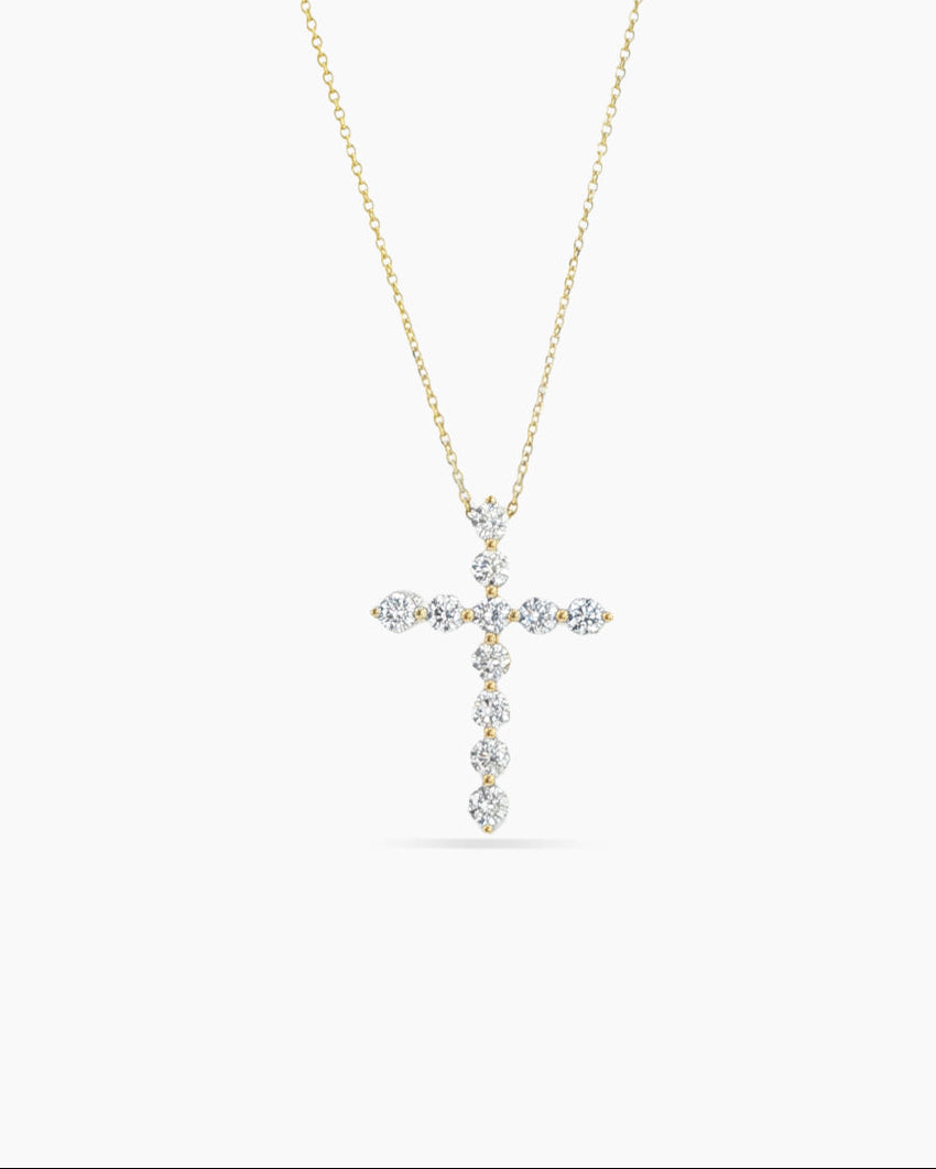 Celestial Grace | Diamond Cross Pendant Necklace