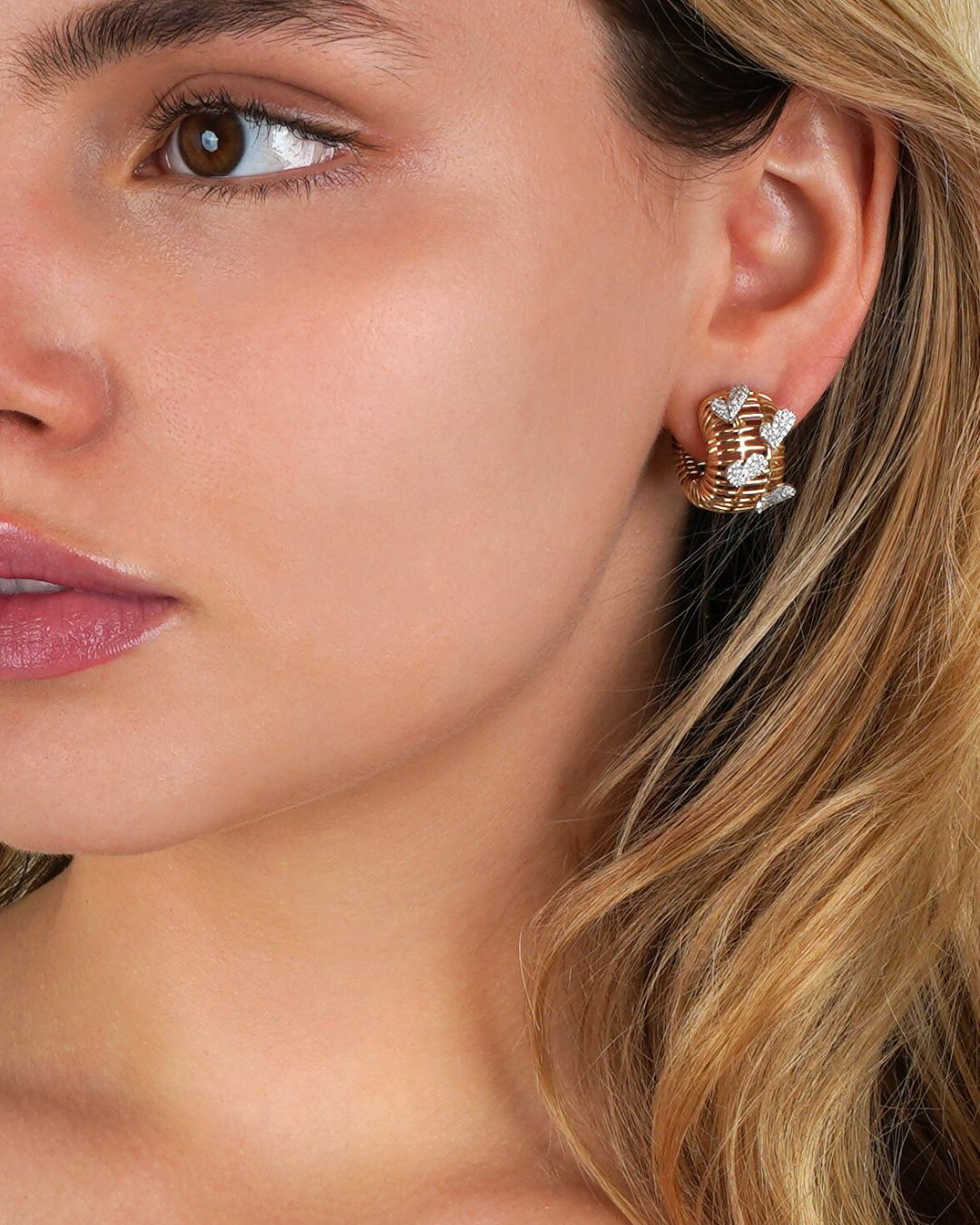 Hearts in Orbit | Multi Heart Diamond Hoop Earrings