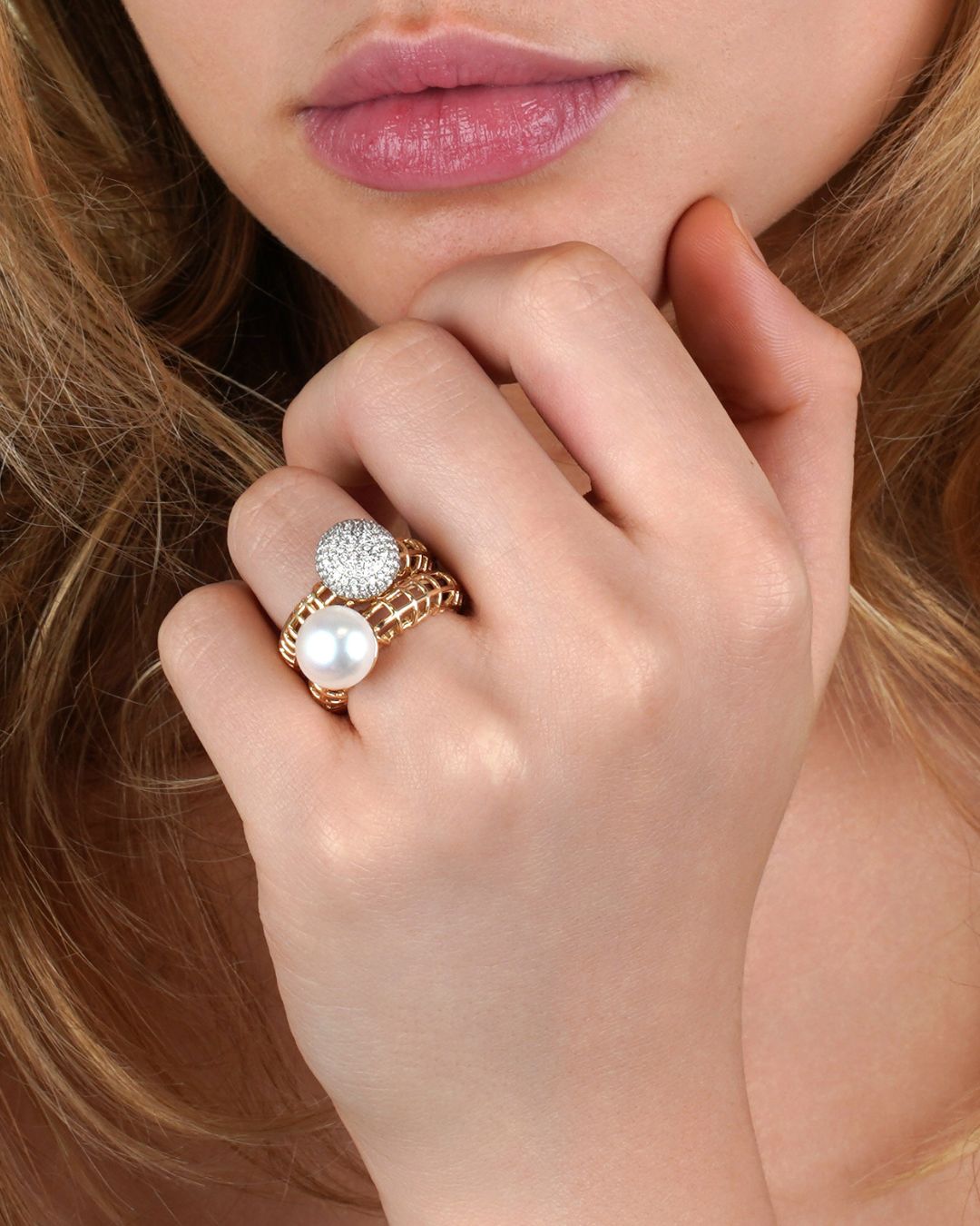 Serendipity | Diamond Ball Accent Stackable Ring
