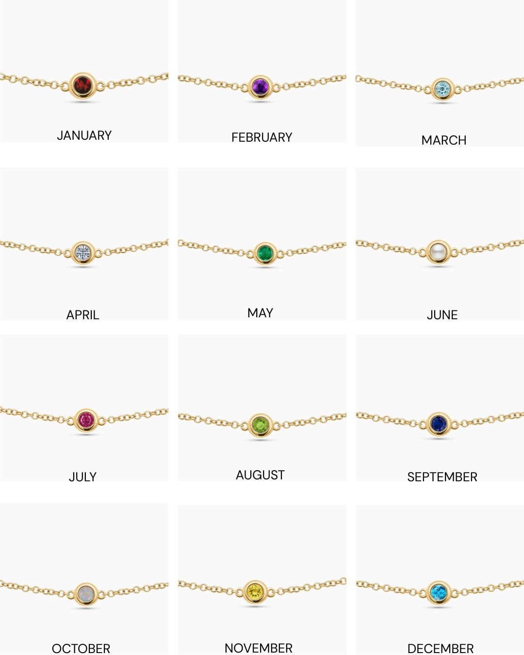 My Birthstone | Gemstone Chain Bracelet