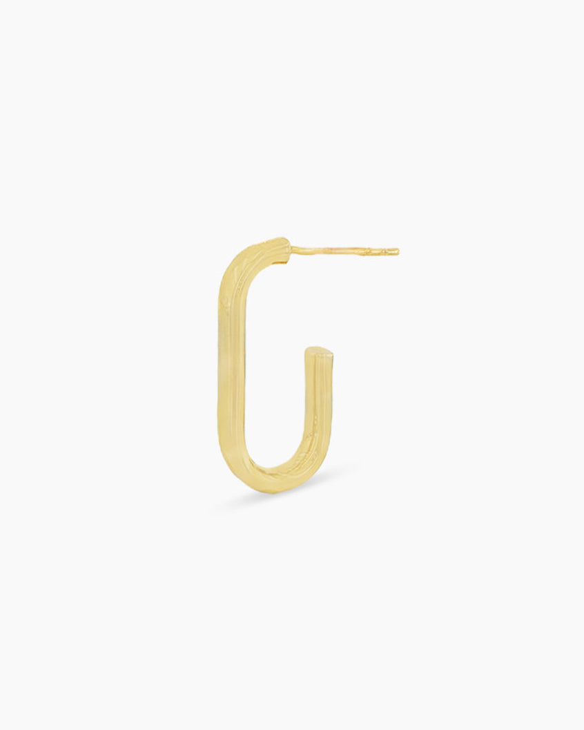 Coral Gables | Large Elongated Gold Hoop Earrings