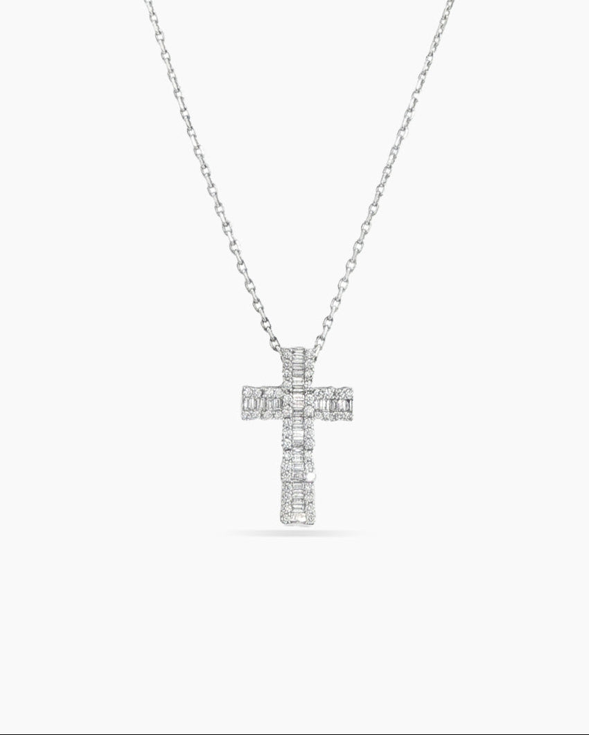 Celestia | Diamond Cross Pendant Necklace