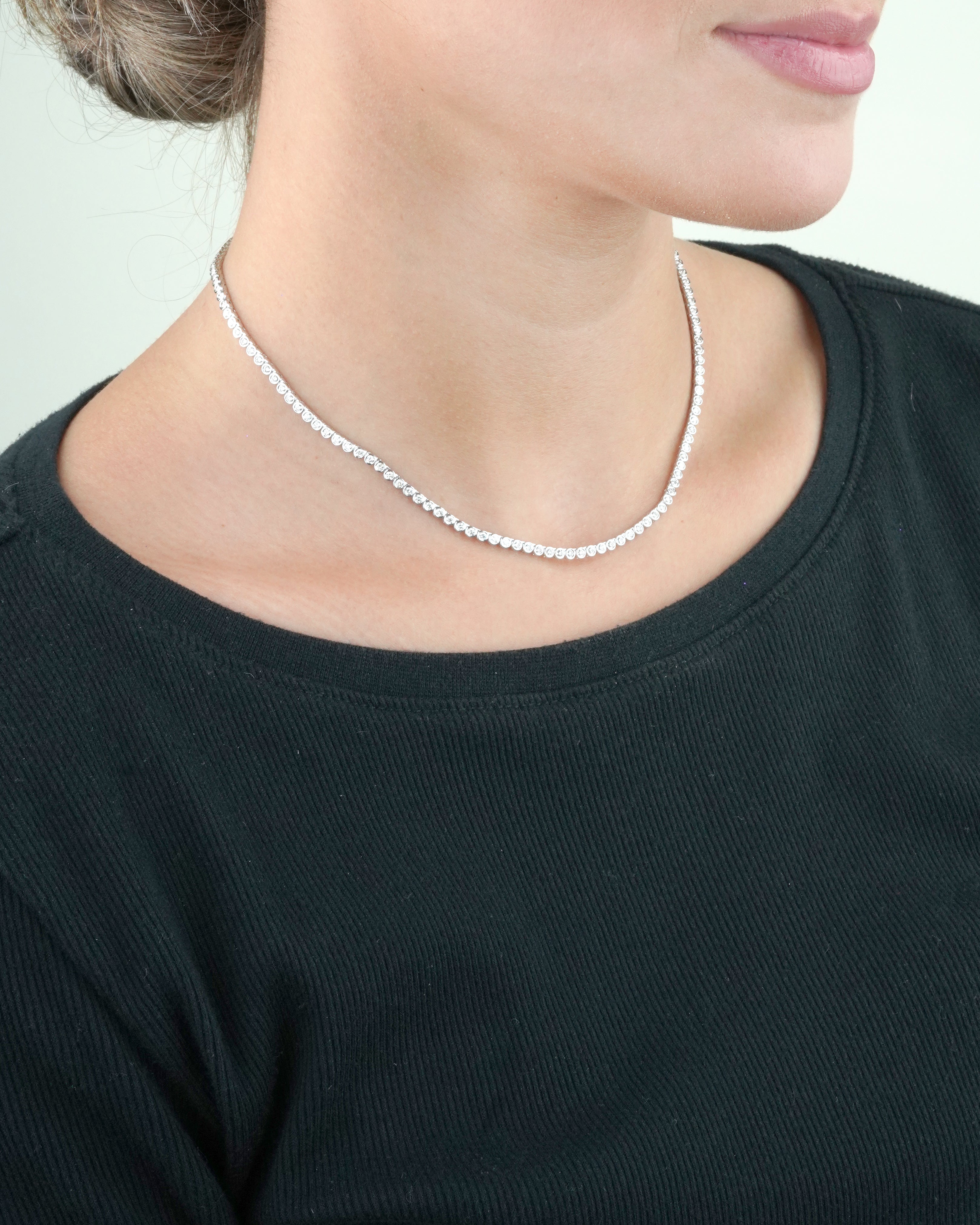 Bezel Set Tennis Necklace