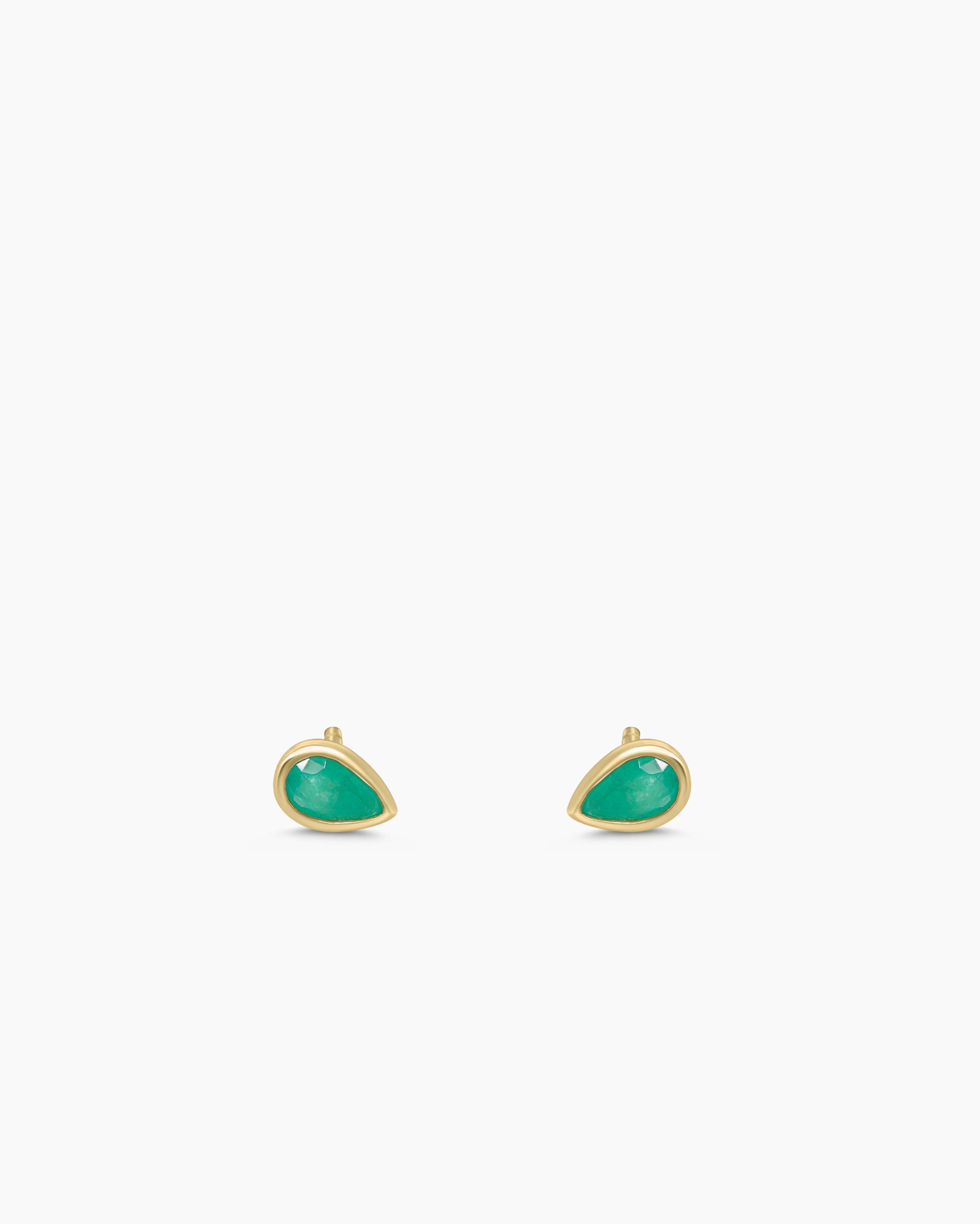 Pear Cut Gemstone Stud Earrings