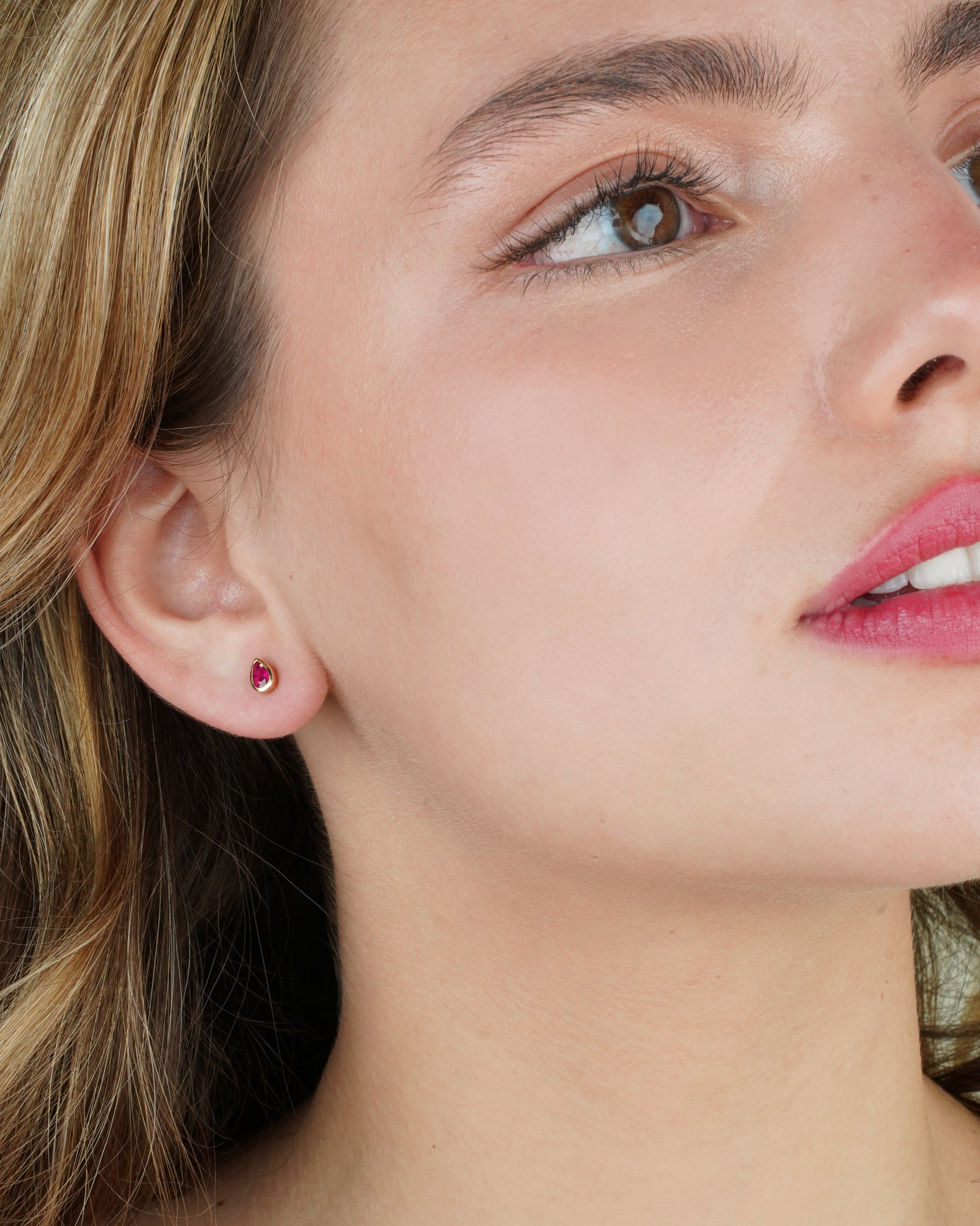 Pear Cut Gemstone Stud Earrings