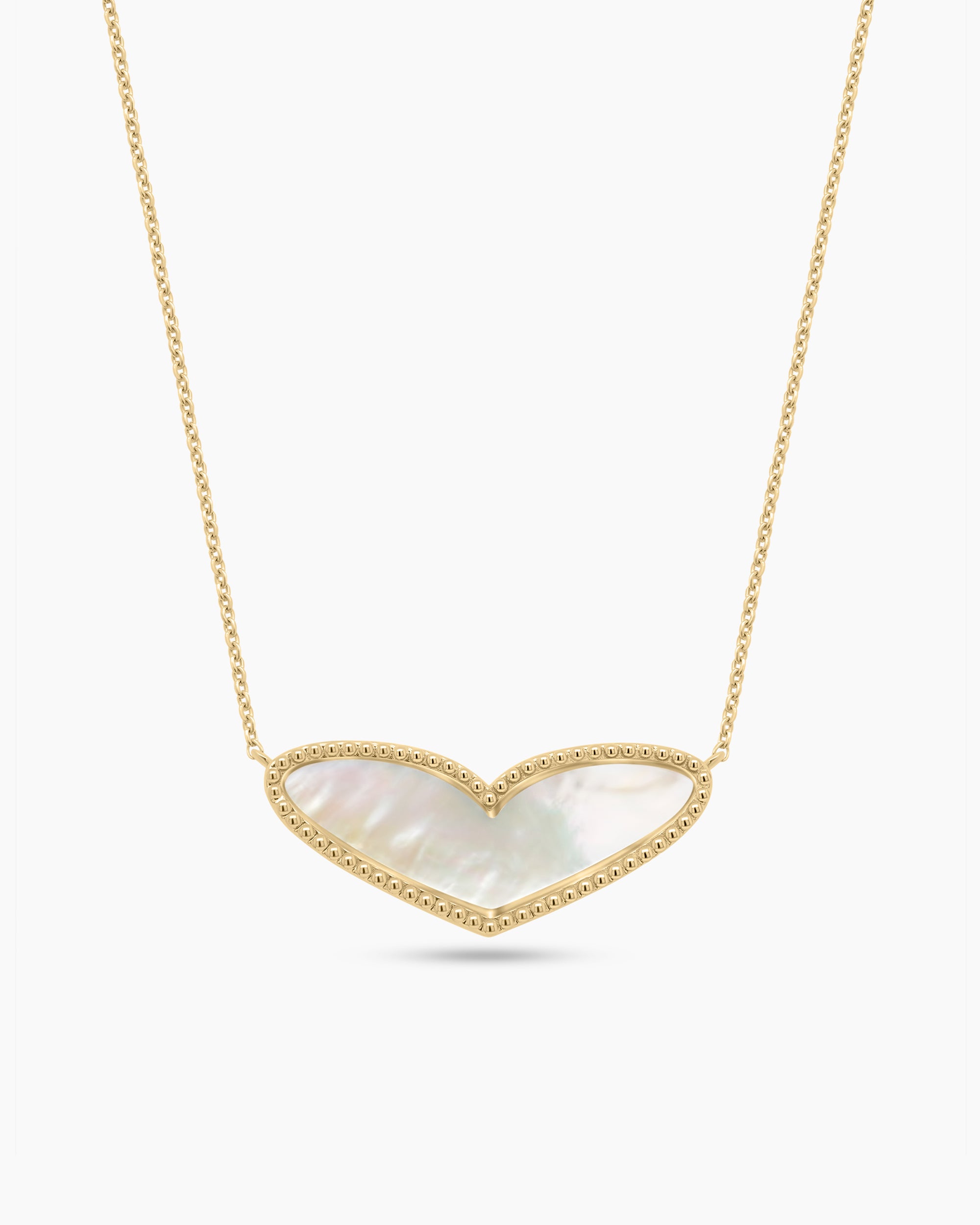 Mother-of-Pearl Heart Pendant Necklace