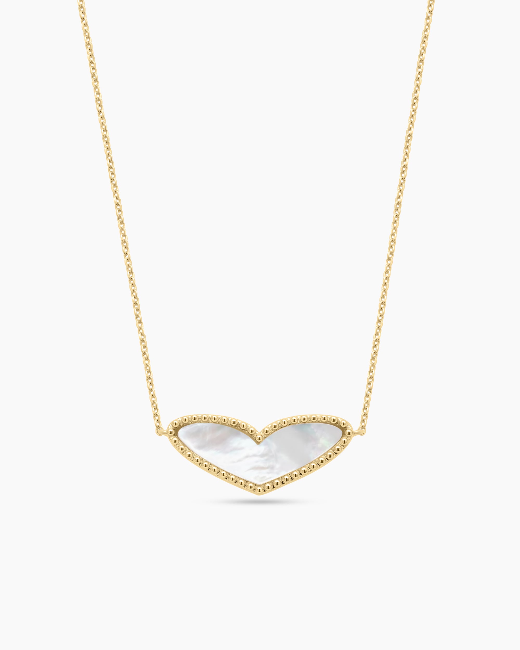 Mother-of-Pearl Heart Pendant Necklace