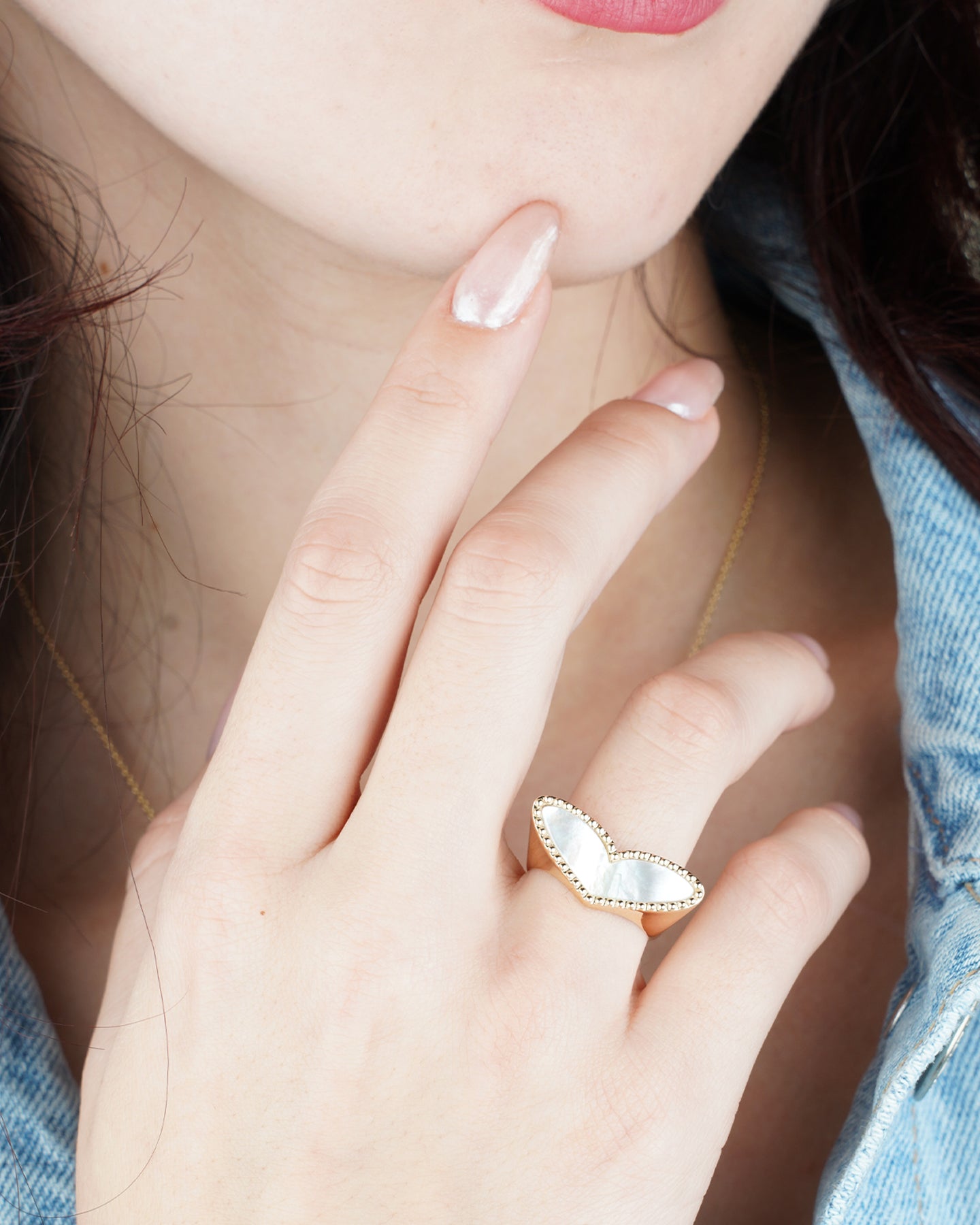 Mother of Pearl Heart Ring