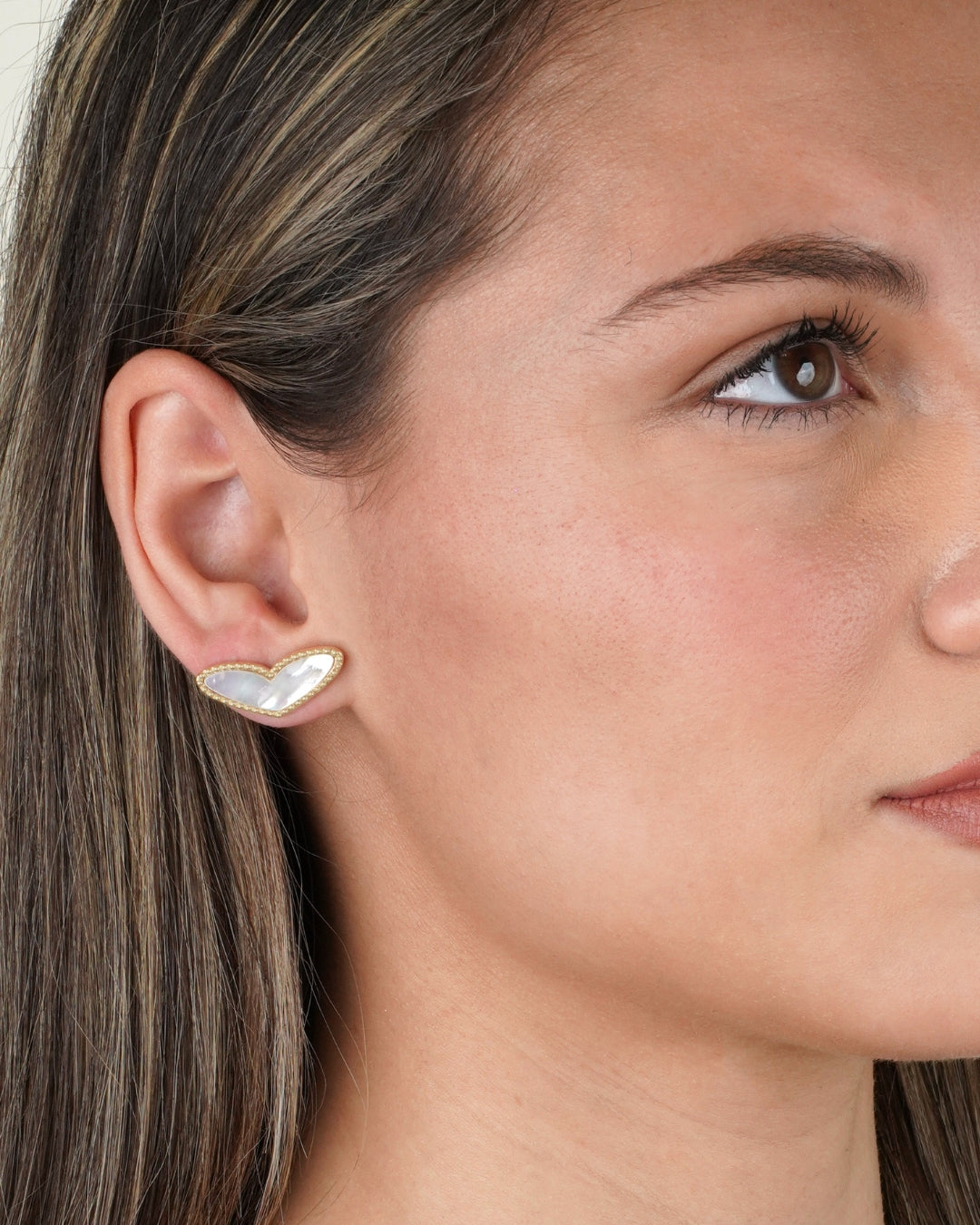 Mother of Pearl Heart Earrings