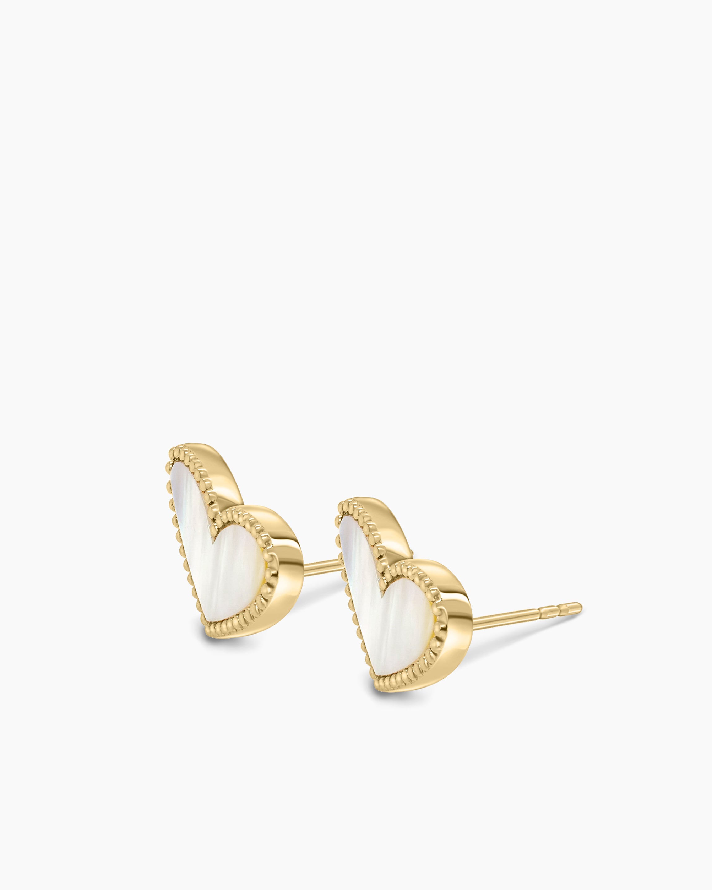 Mother of Pearl Heart Earrings