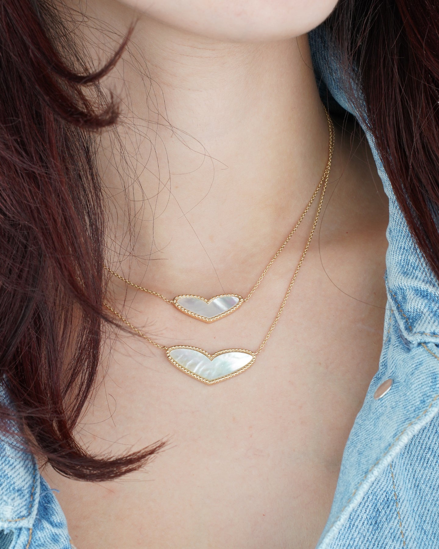 Mother-of-Pearl Heart Pendant Necklace