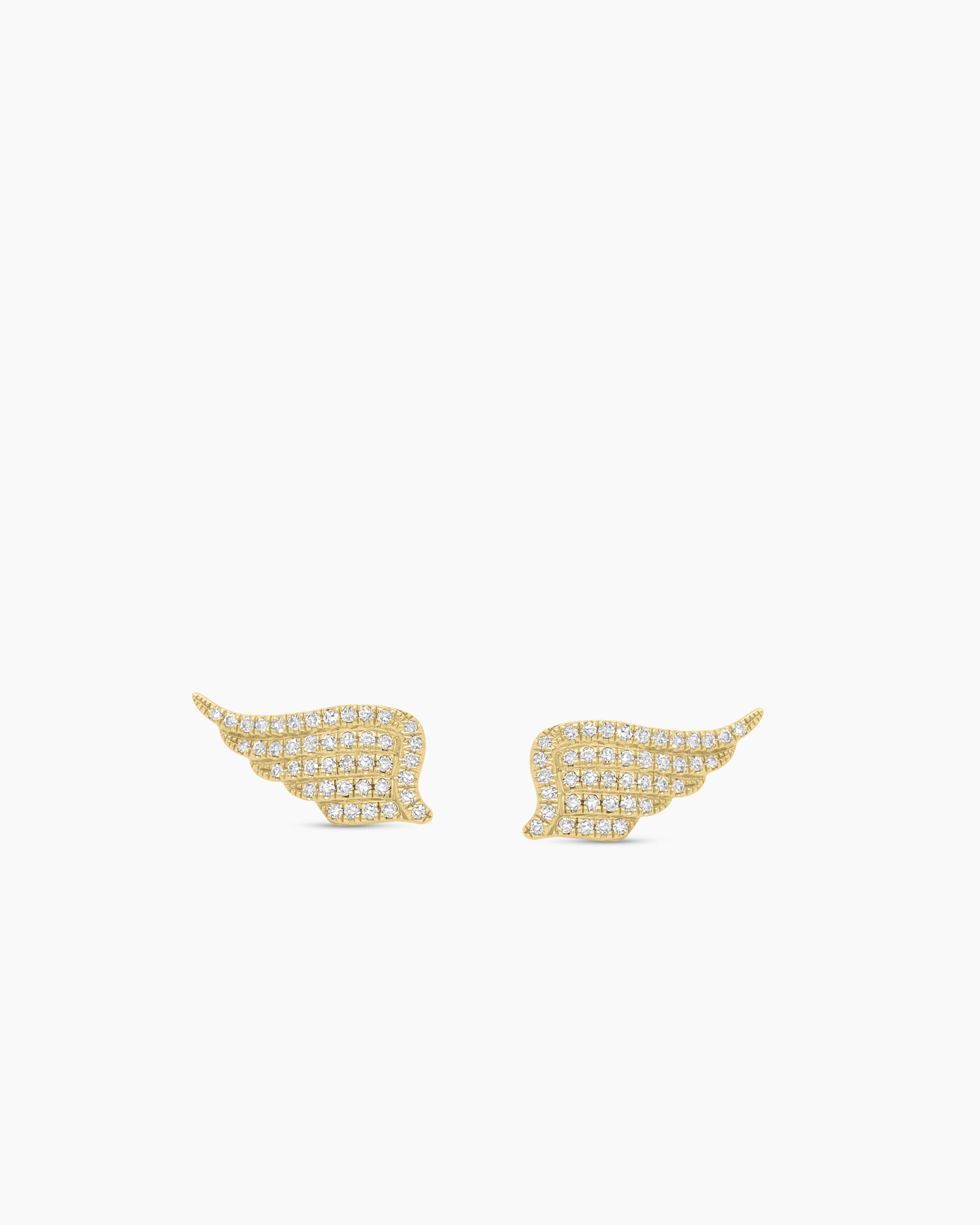 Diamond Pave Wing Stud Earrings