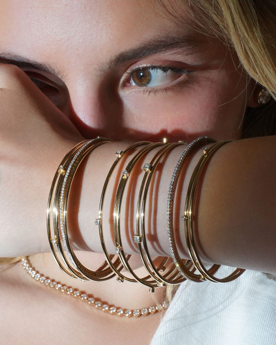 Status | Princess Cut Diamond Bangle Bracelet