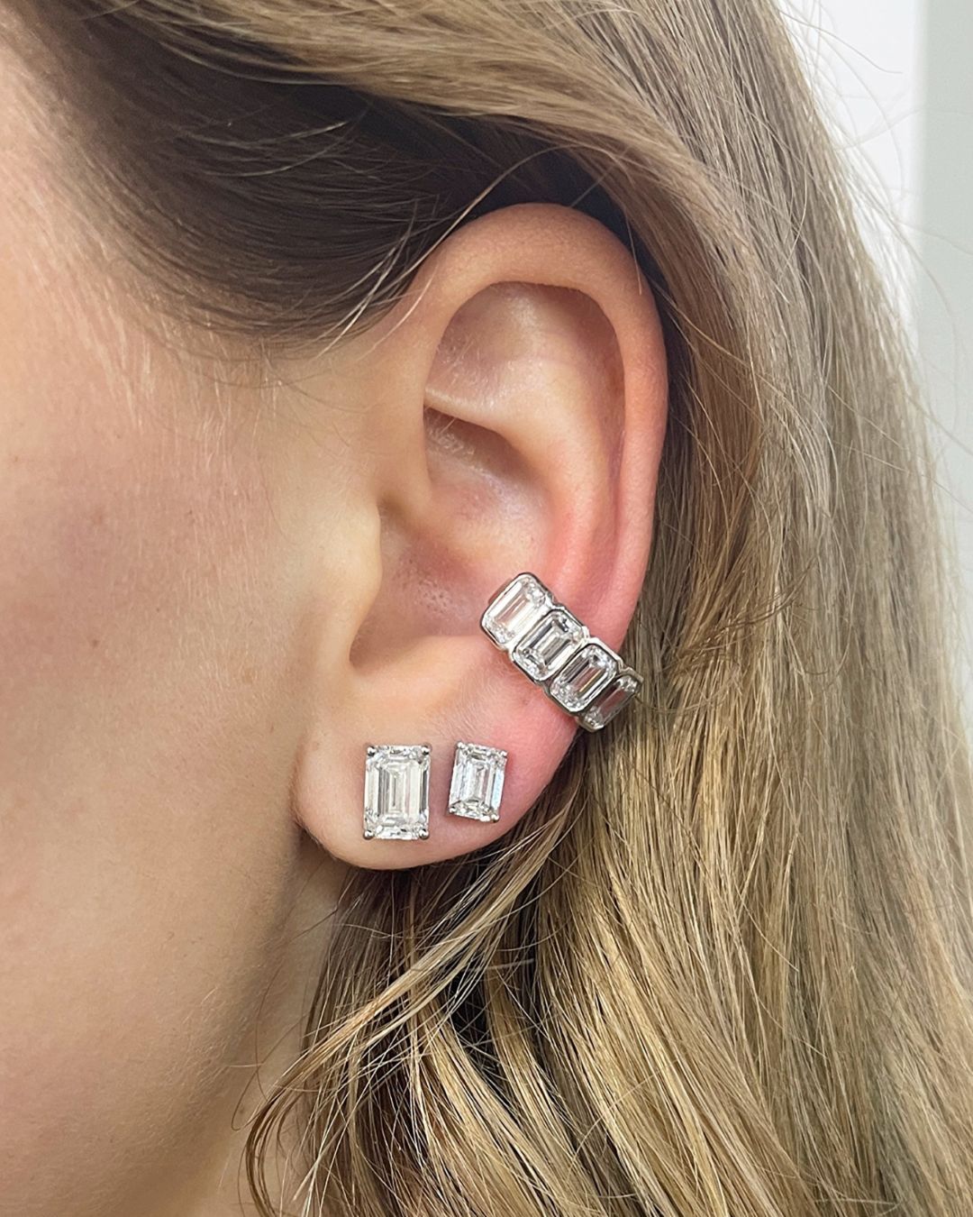 Prism | Emerald Cut Lab Diamond Stud Earrings