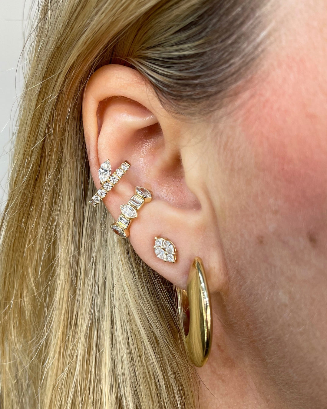 Milan | Marquise and Baguette Cut Lab Diamond Ear Cuff