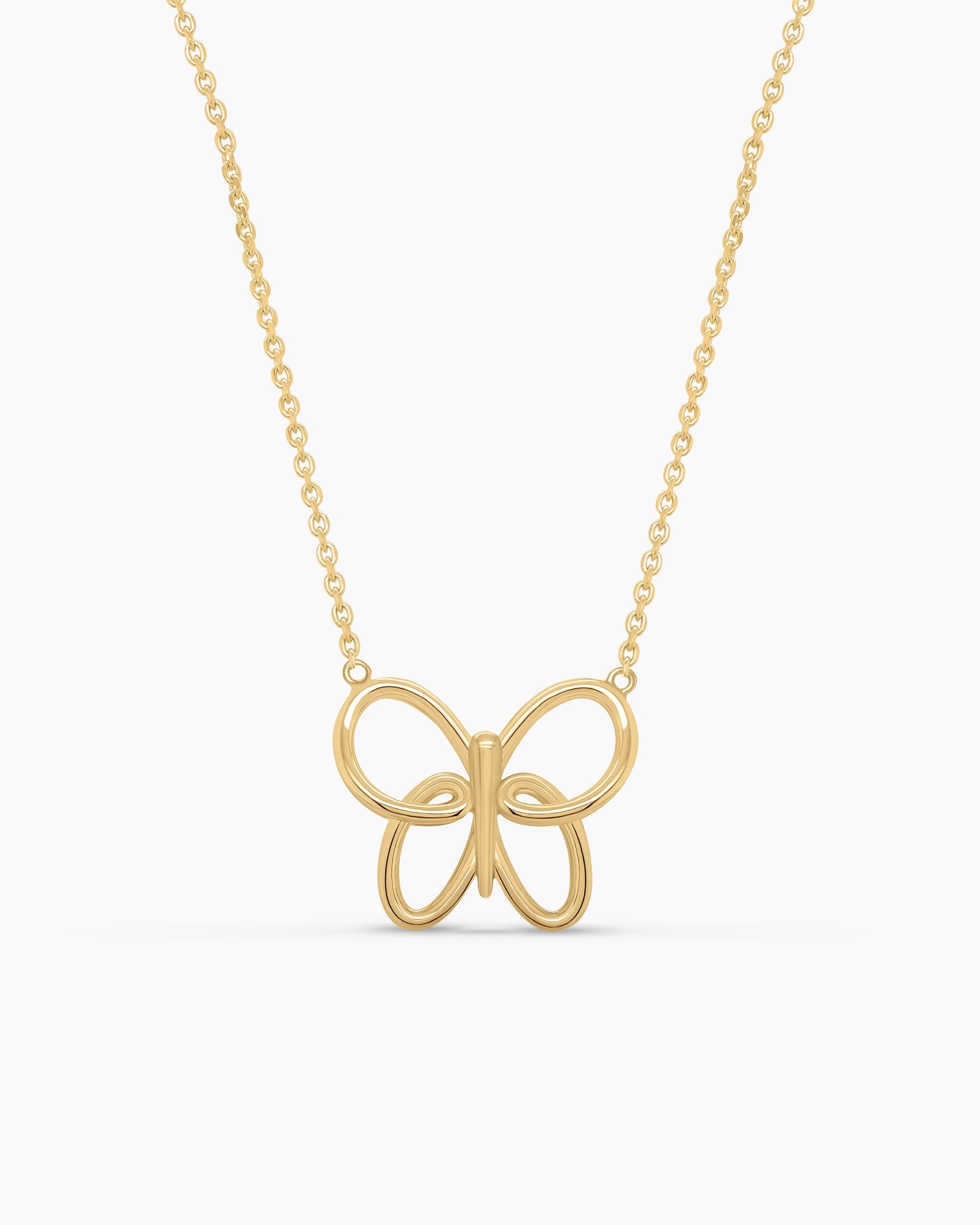 Gold Butterfly Pendant Necklace