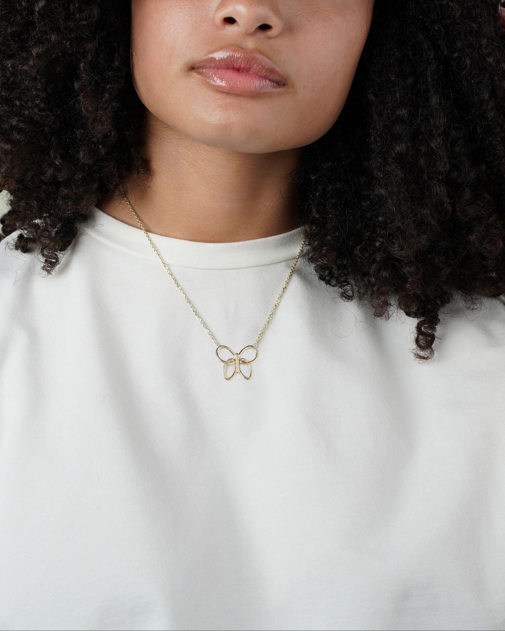 Gold Butterfly Pendant Necklace