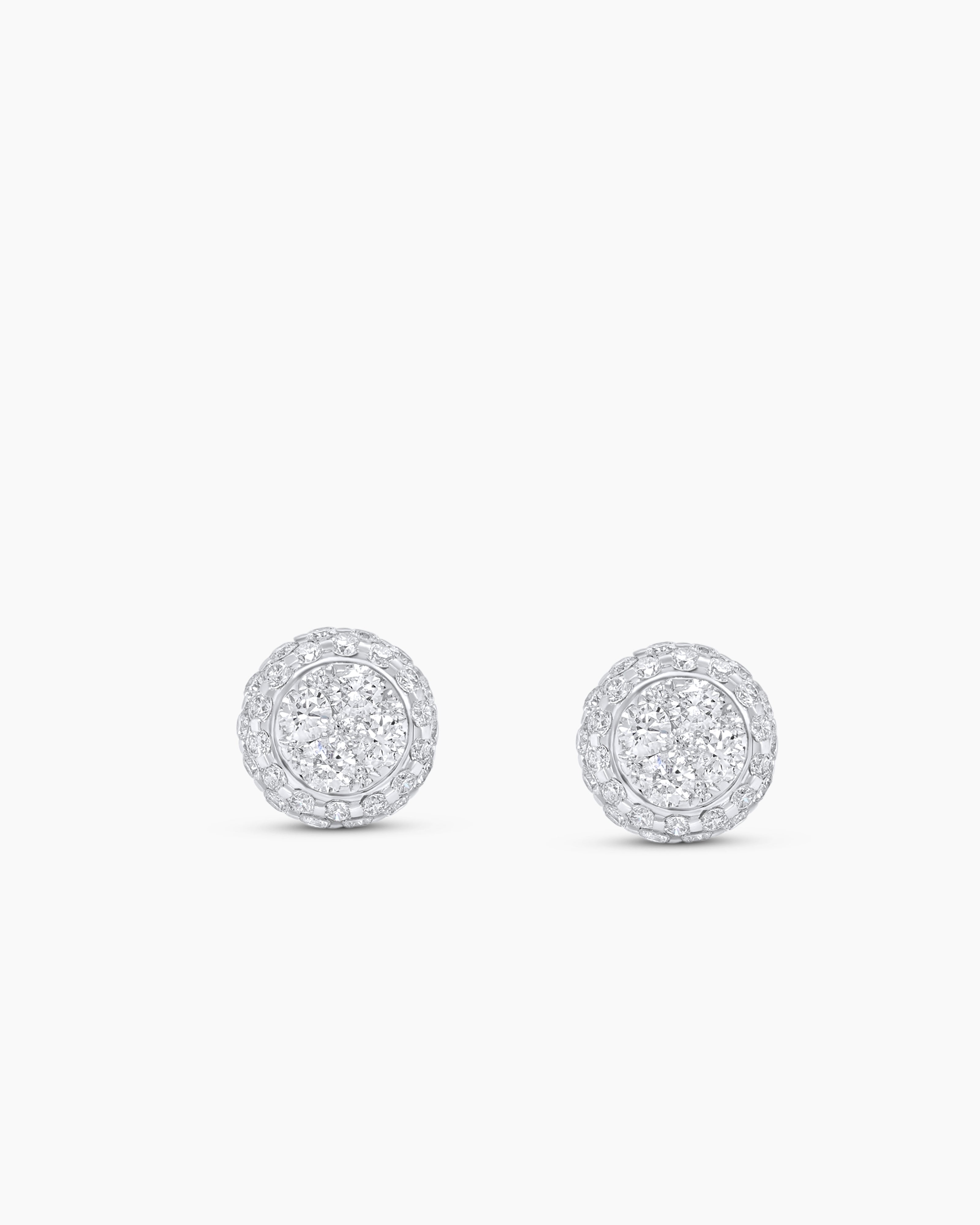 Diamond Cluster Stud Earrings