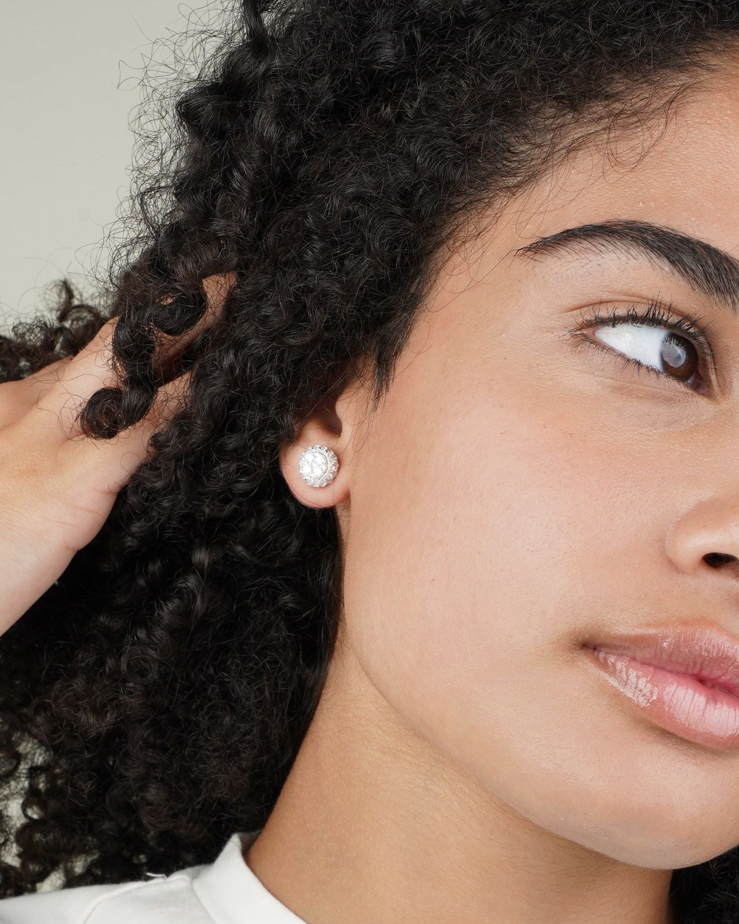 Diamond Cluster Stud Earrings