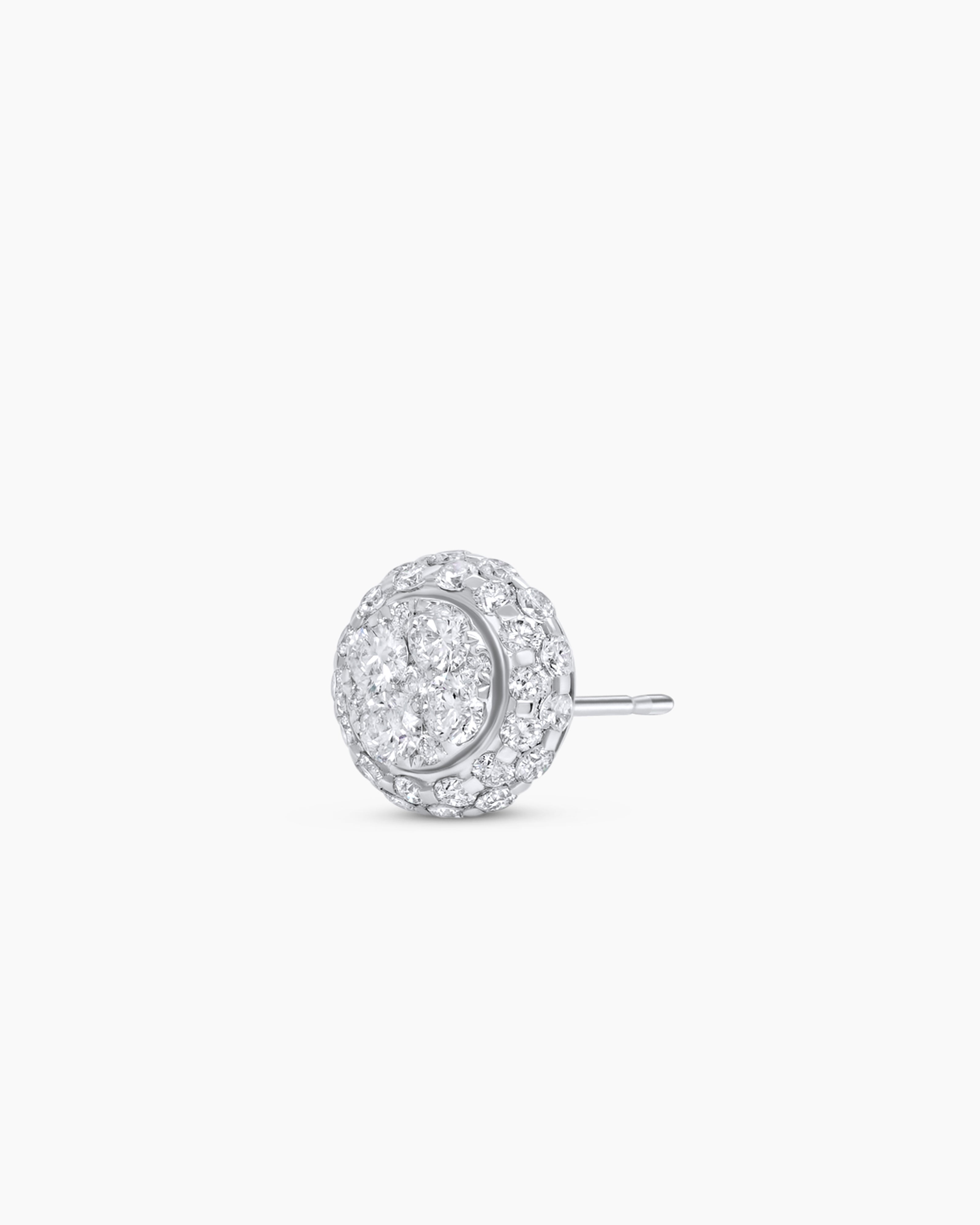 Diamond Cluster Stud Earrings