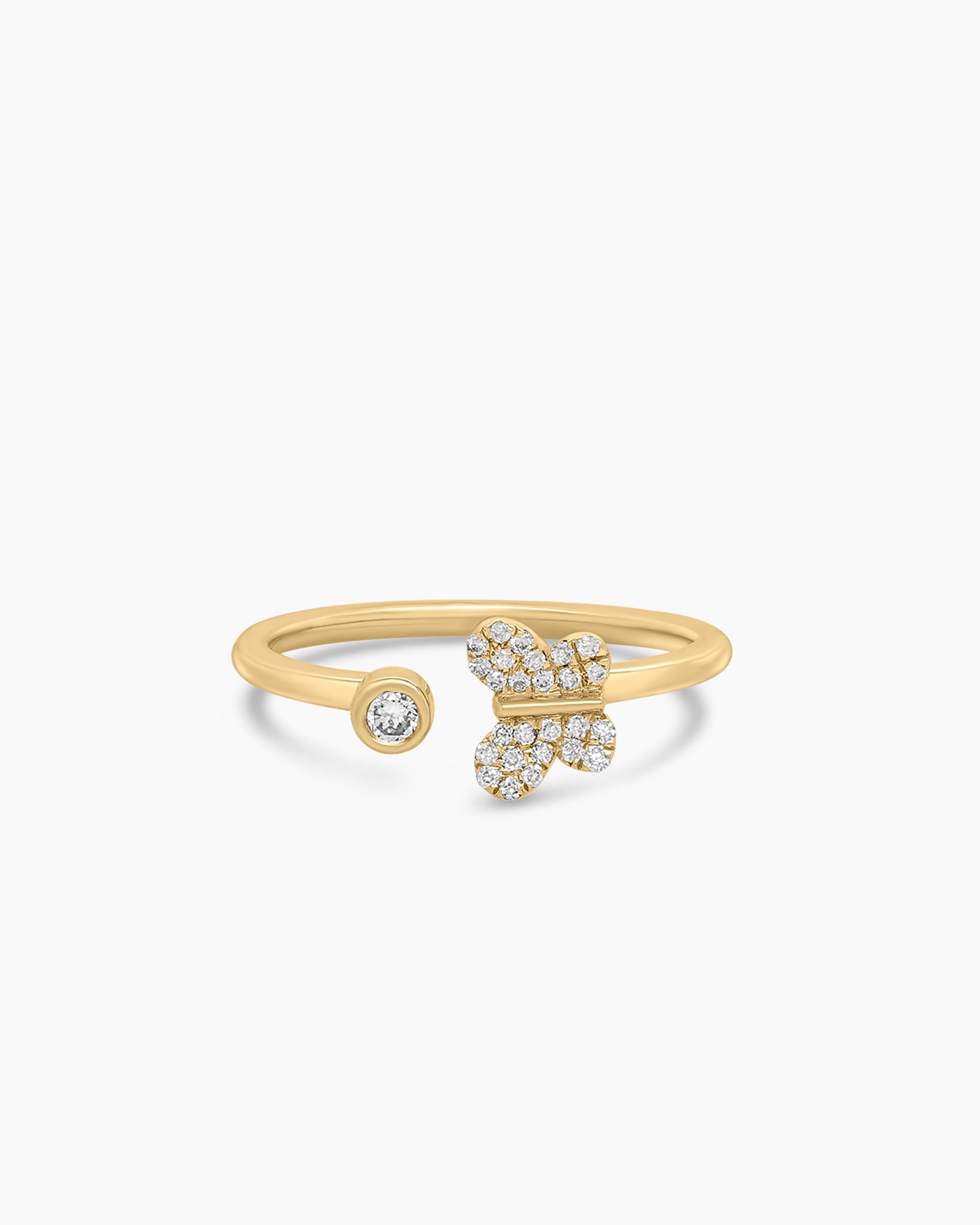 Dainty Diamond Open Butterfly Ring