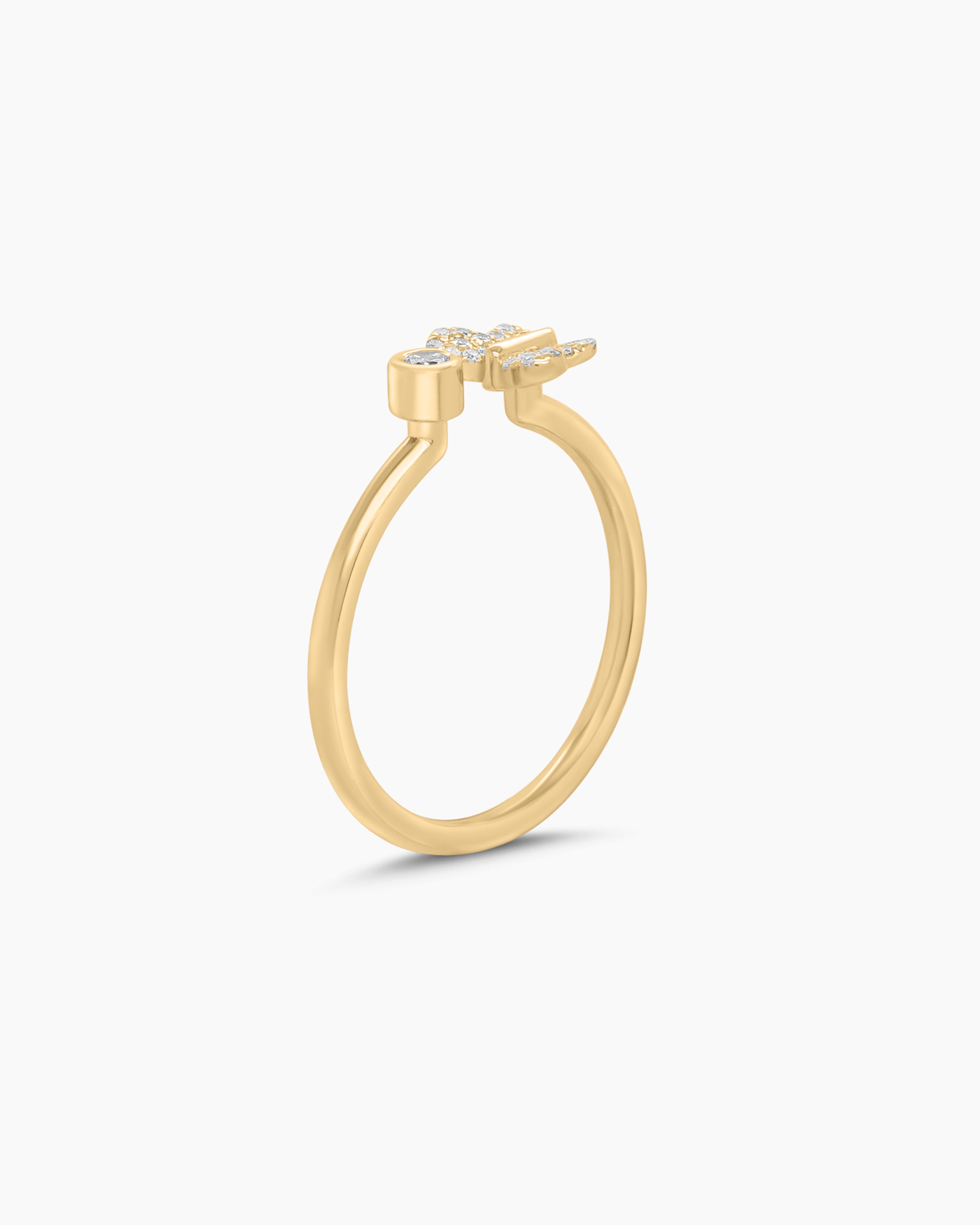 Dainty Diamond Open Butterfly Ring