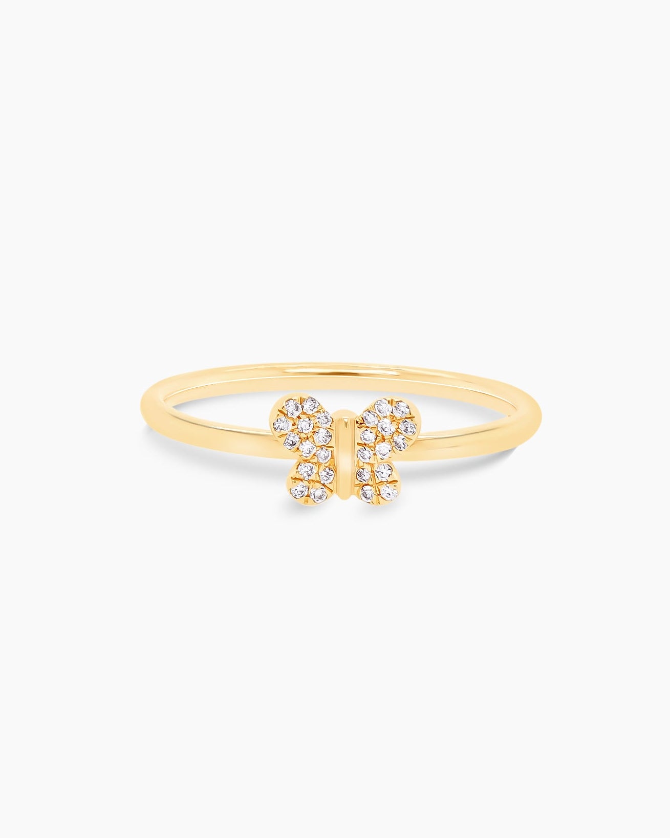 Dainty Diamond Butterfly Ring