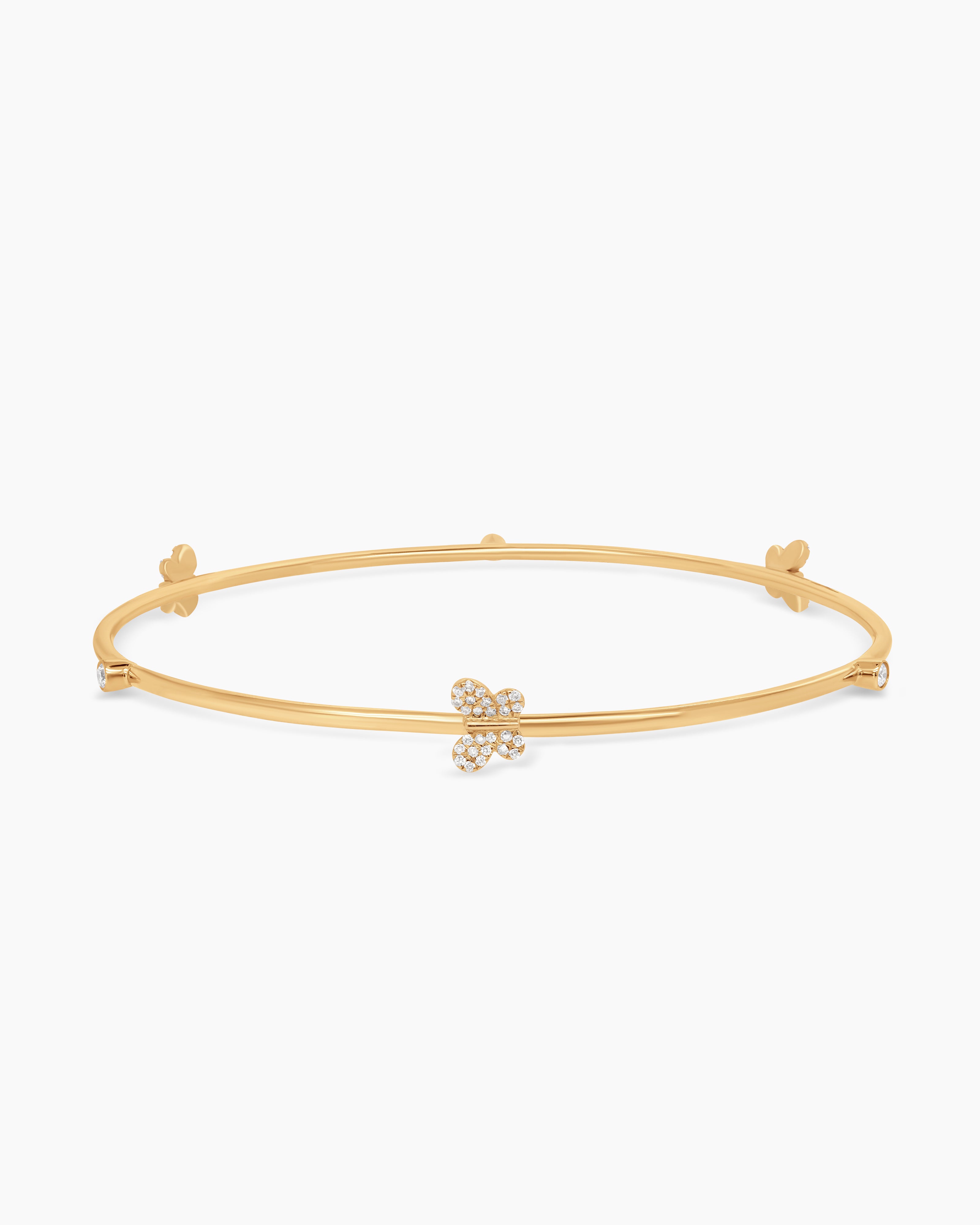 Diamond Butterfly Bangle Bracelet