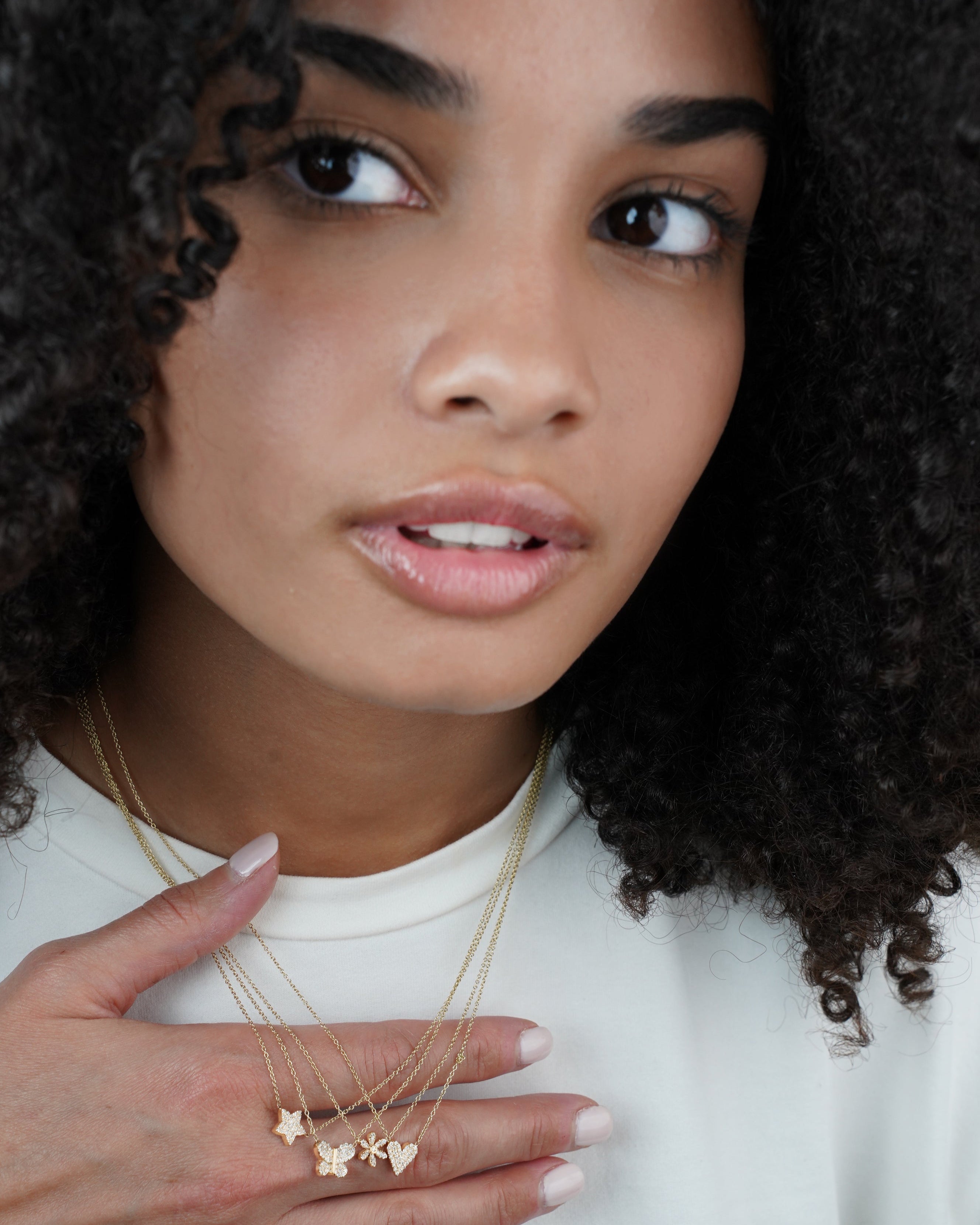 Pave Diamond Butterfly Pendant Necklace