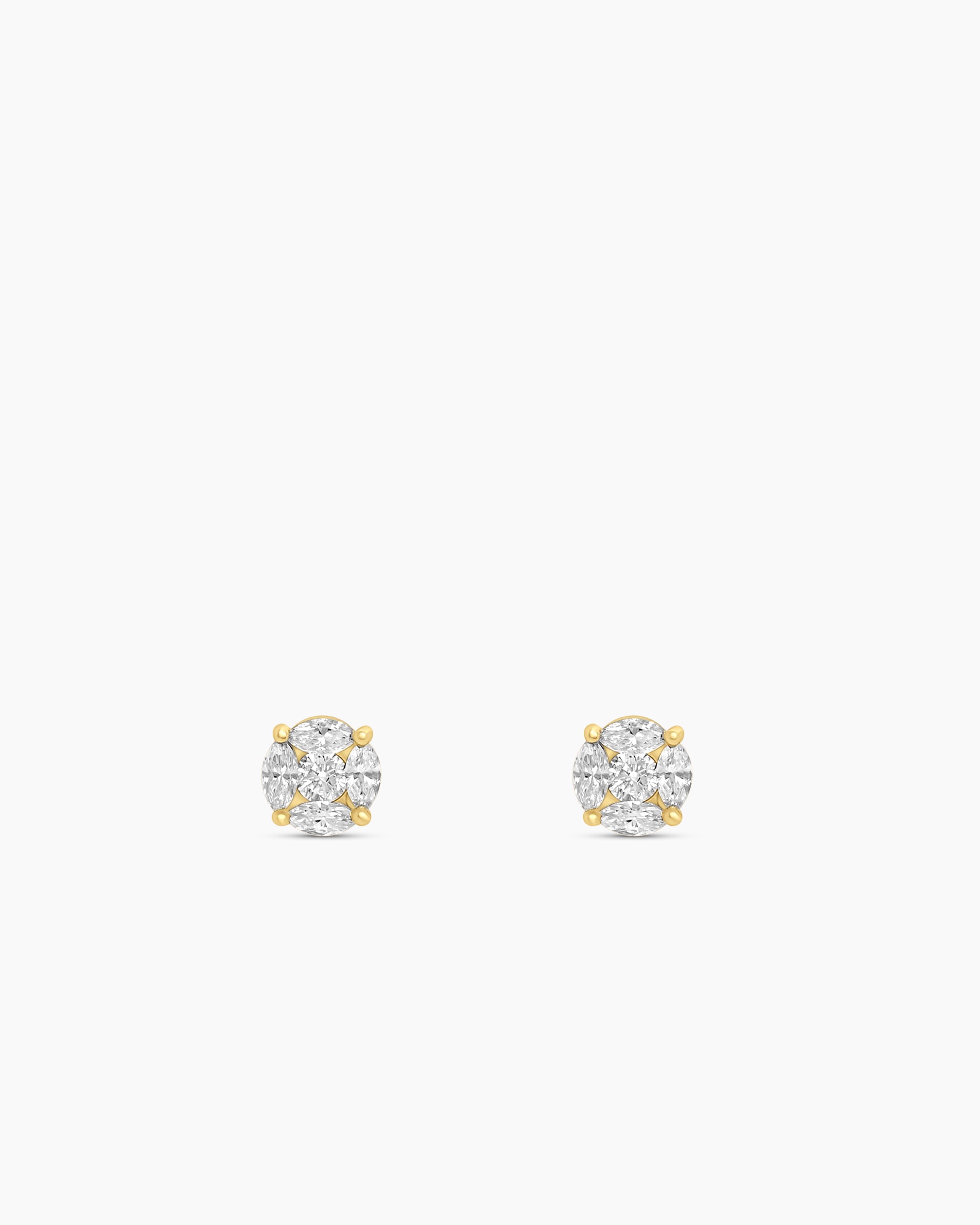 Diamond Cluster Stud Earrings