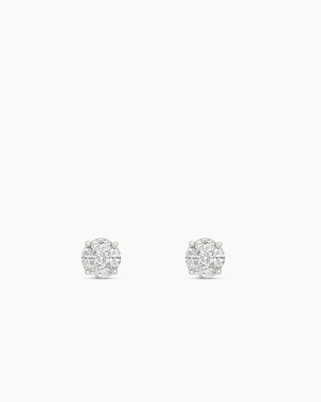 Diamond Cluster Stud Earrings