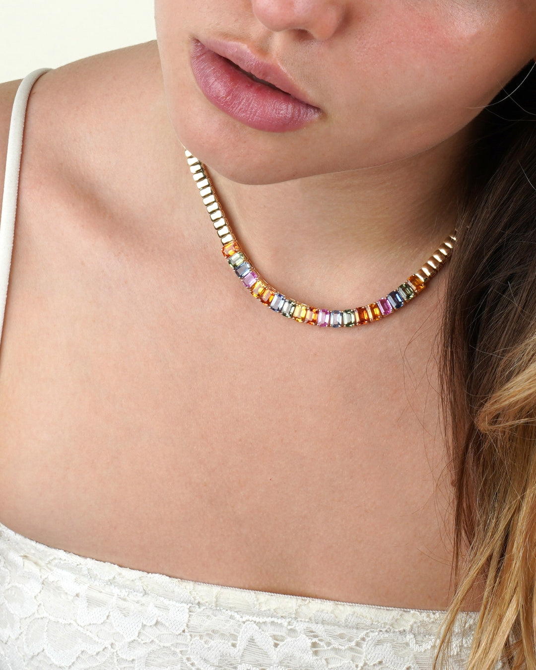 Rainbow Tennis Necklace