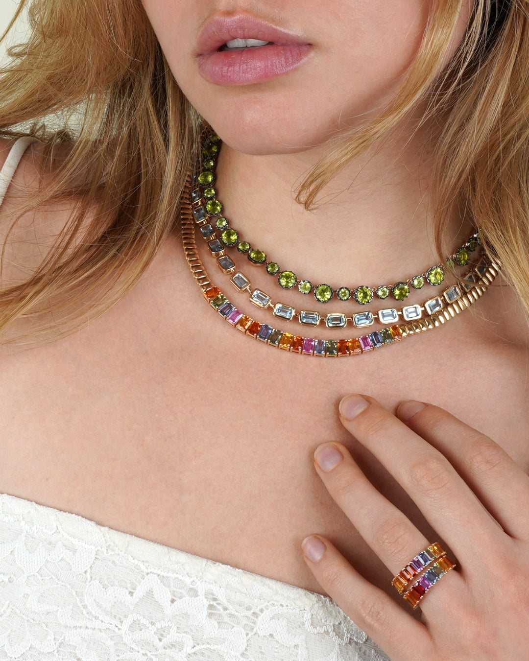 Rainbow Tennis Necklace