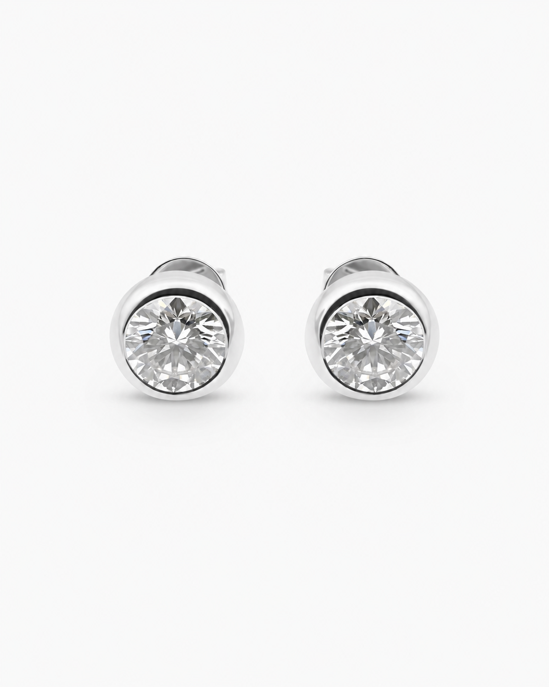 Bubble | Lab Diamond Bezel Stud Earrings