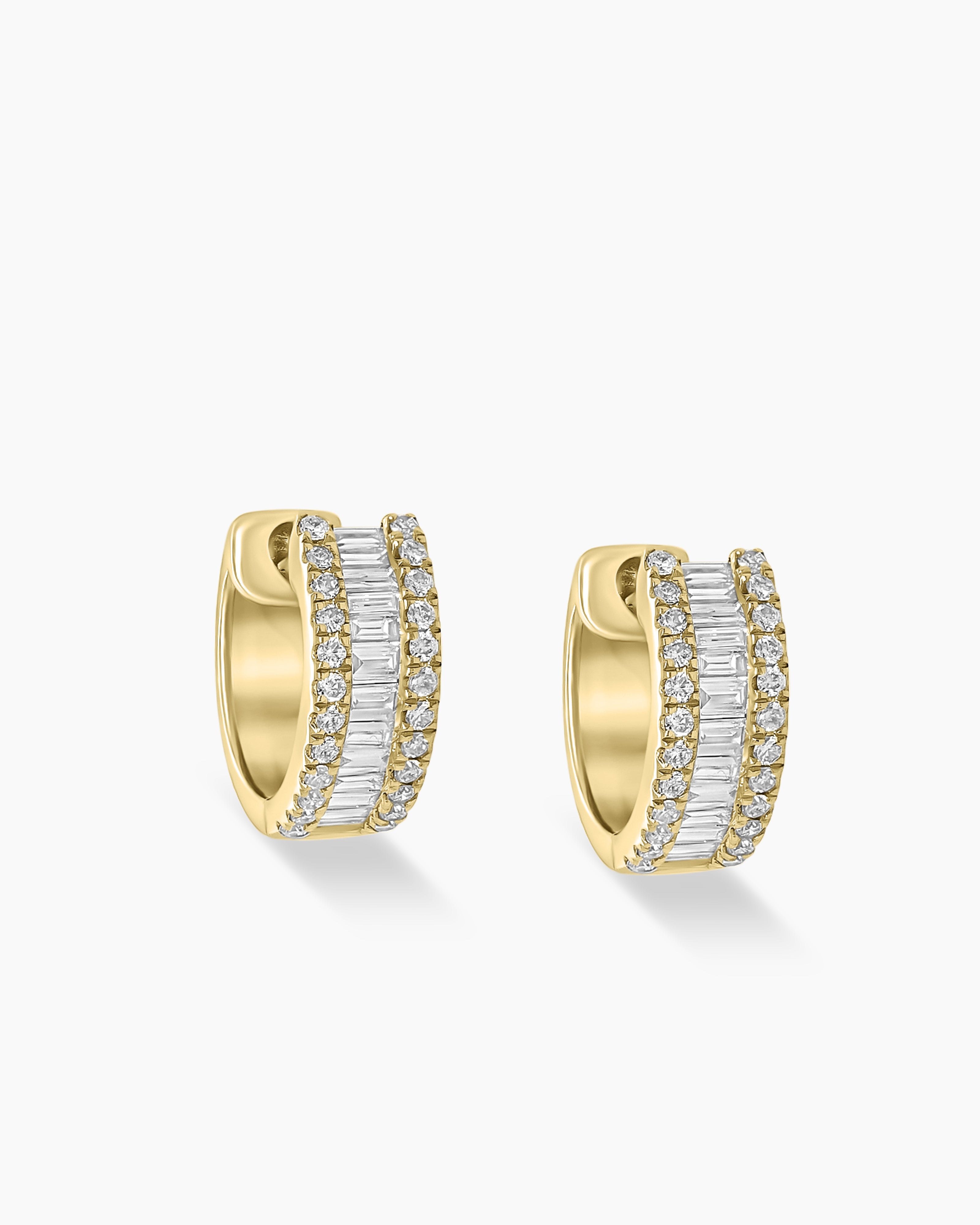 Diamond Baguette Hoop Earrings