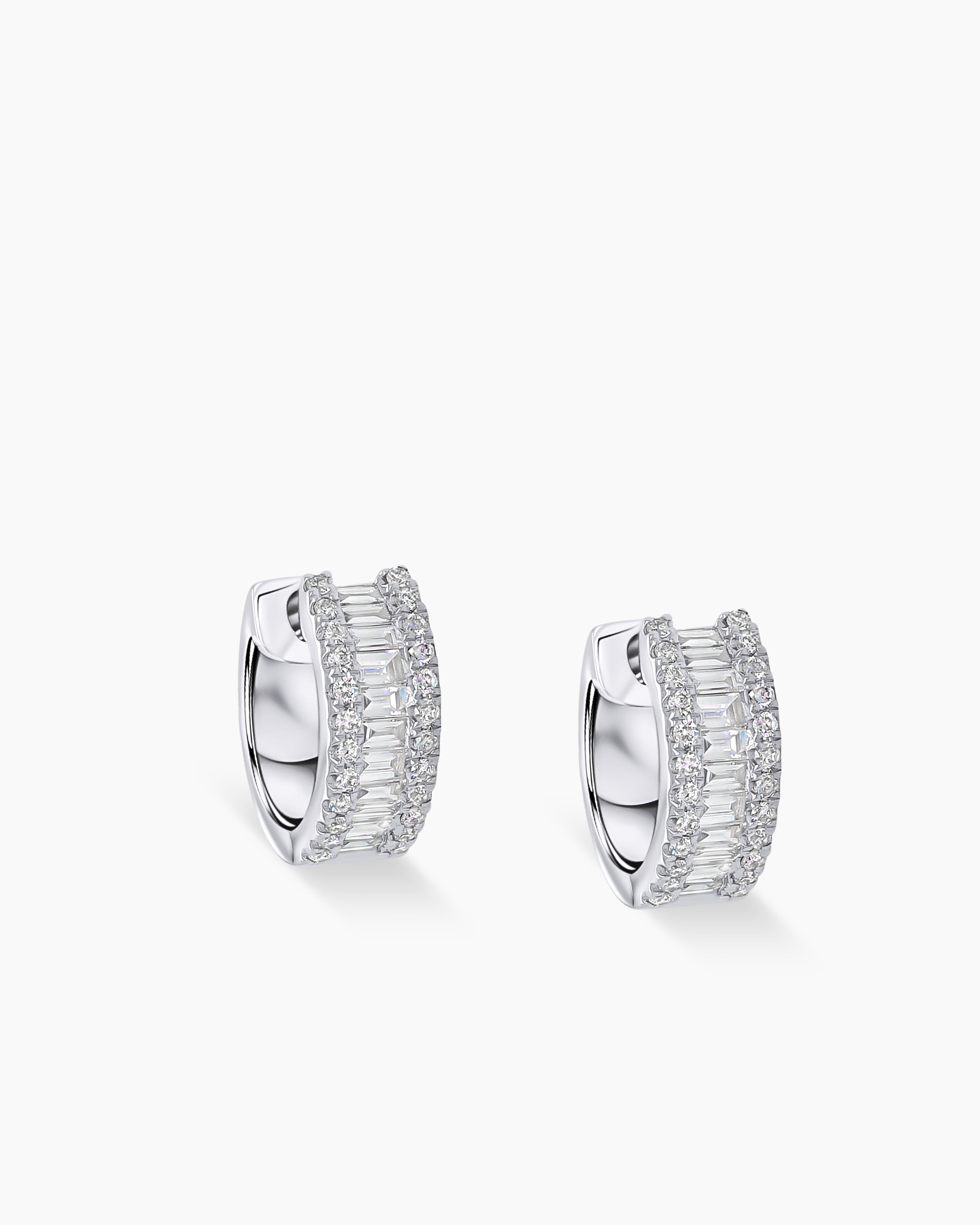 Diamond Baguette Hoop Earrings