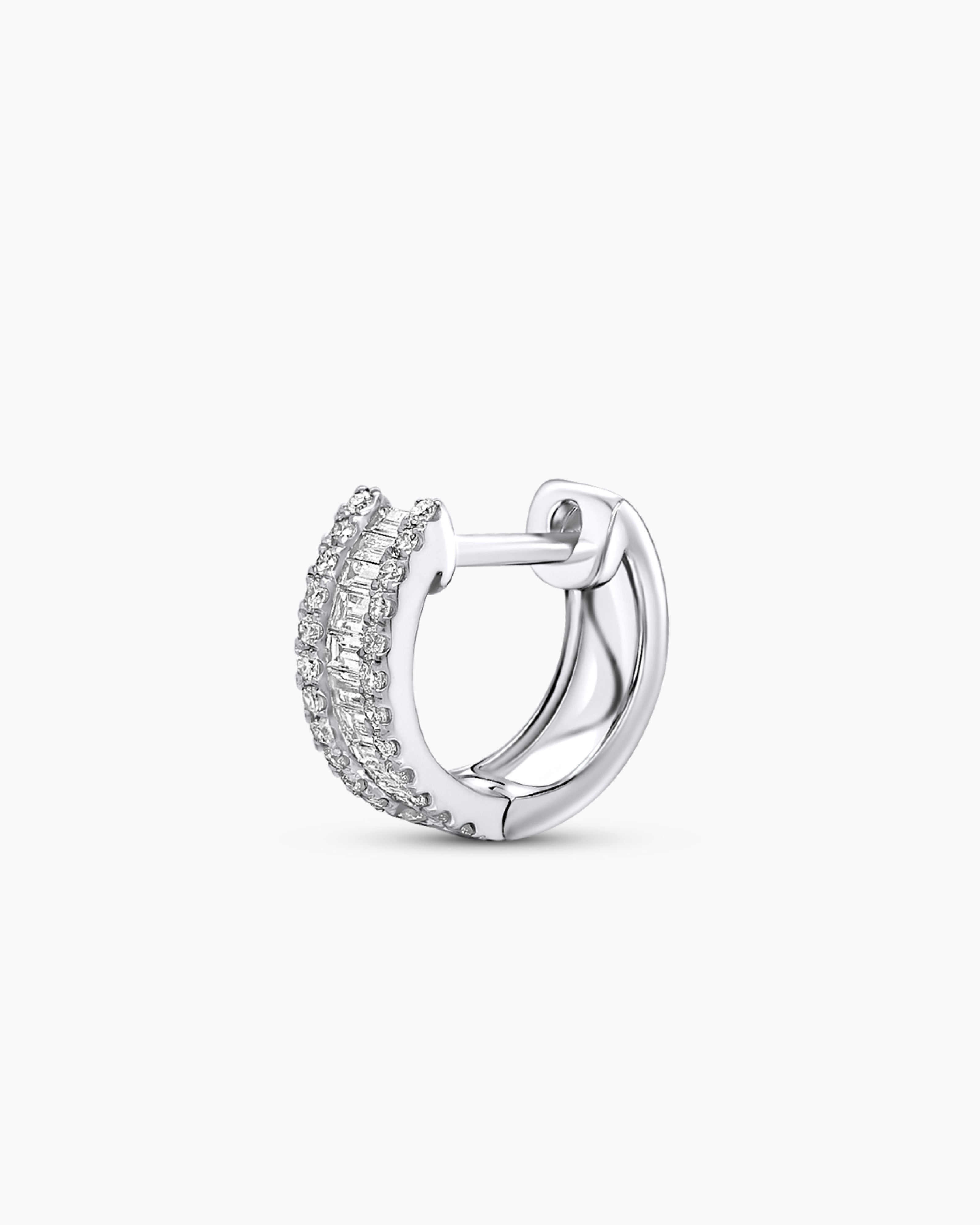 Diamond Baguette Hoop Earrings