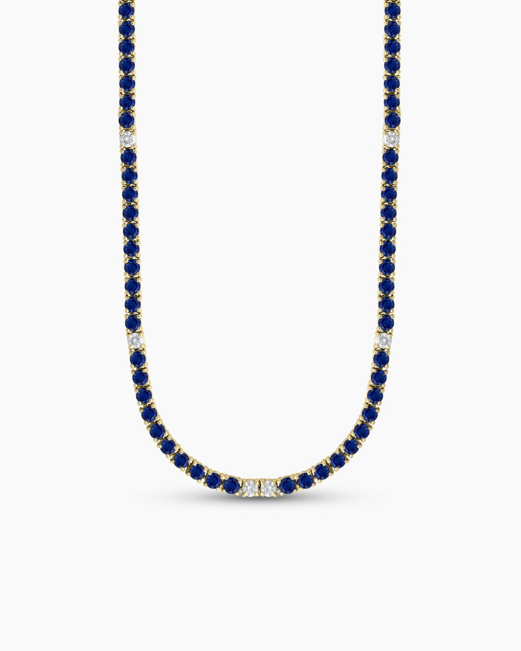 Blue Sapphire Tennis Necklace