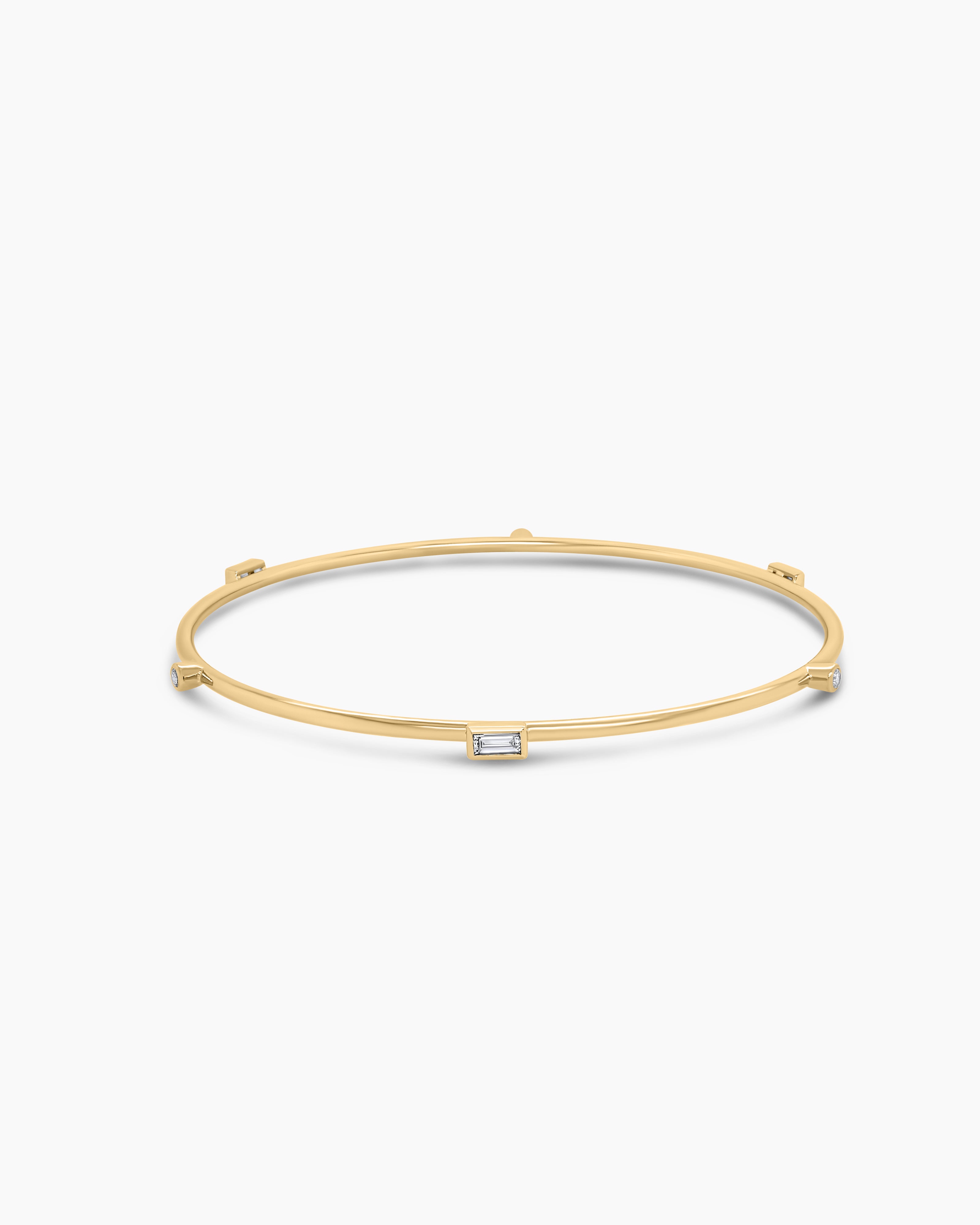 Diamond Baguette Bangle Bracelet