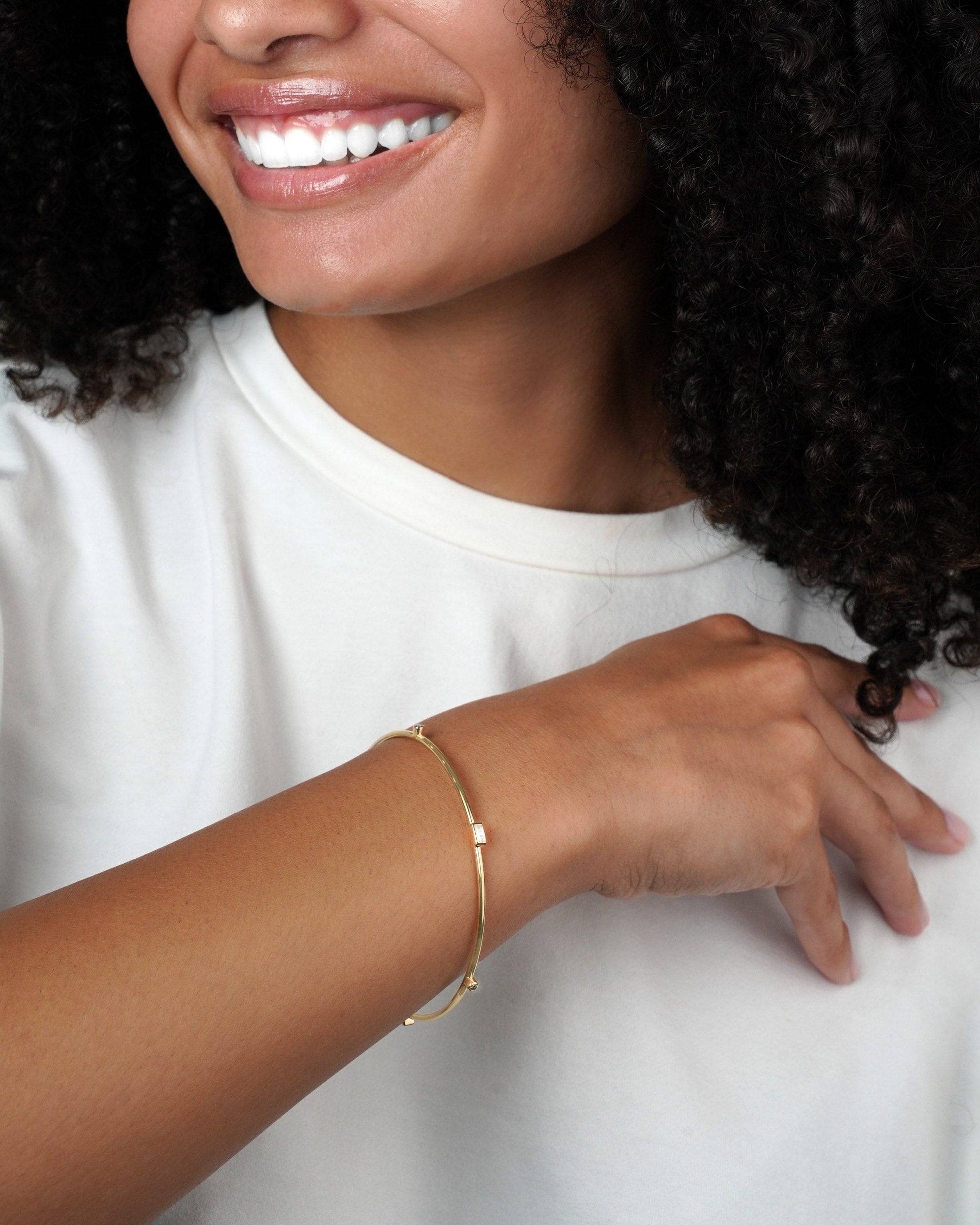 Diamond Baguette Bangle Bracelet