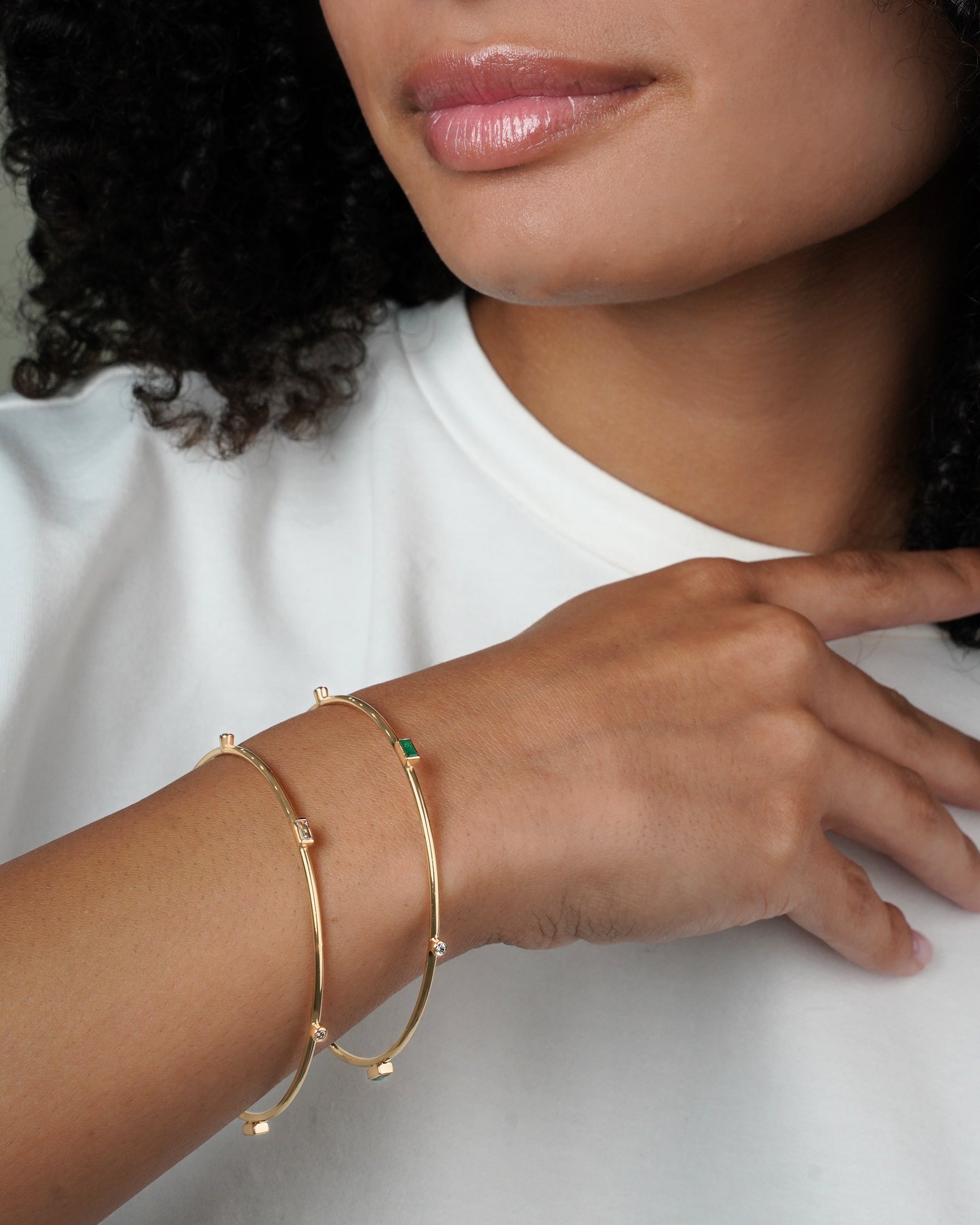 Diamond Baguette Bangle Bracelet