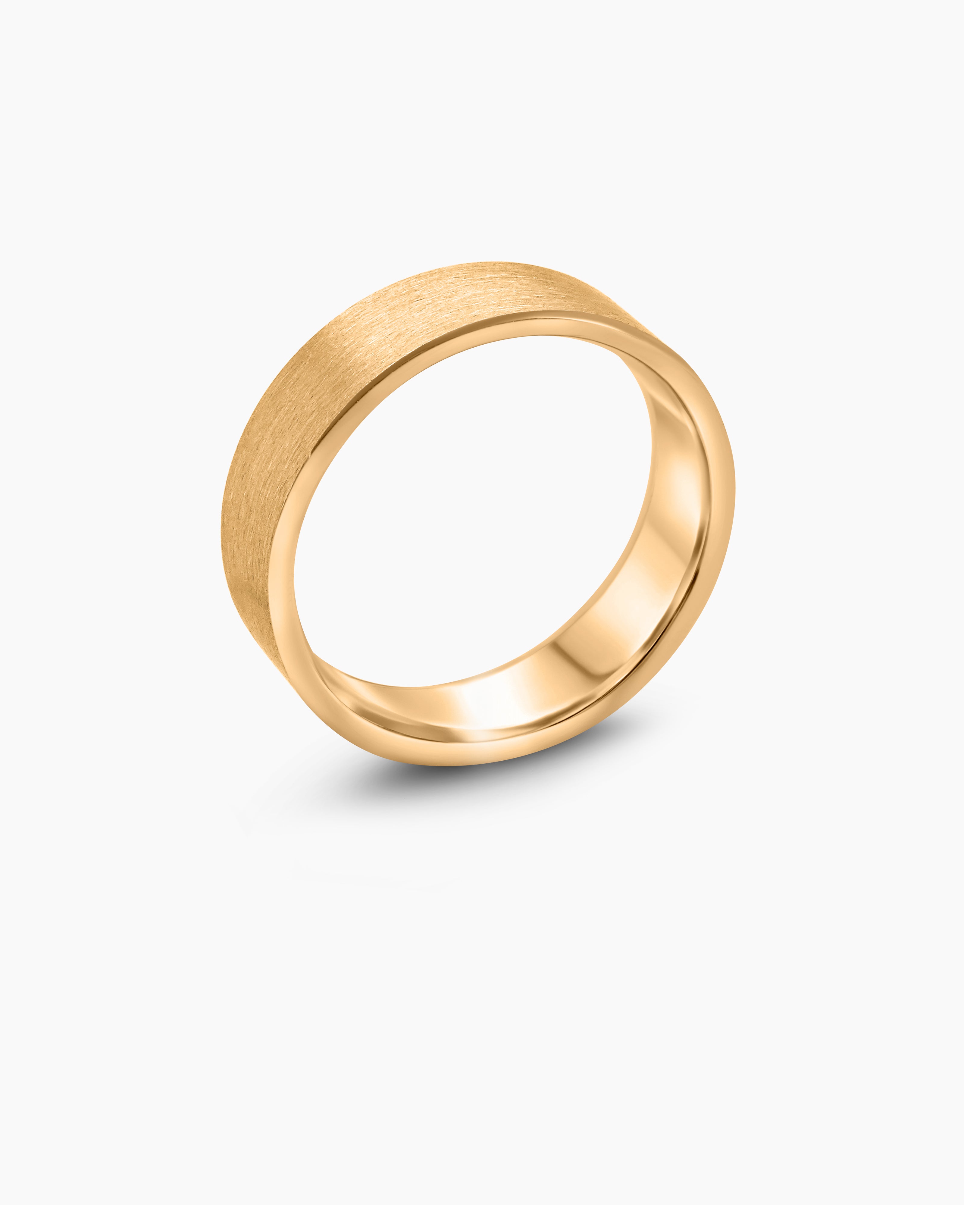 Brushed Flat Wedding Band 6mm