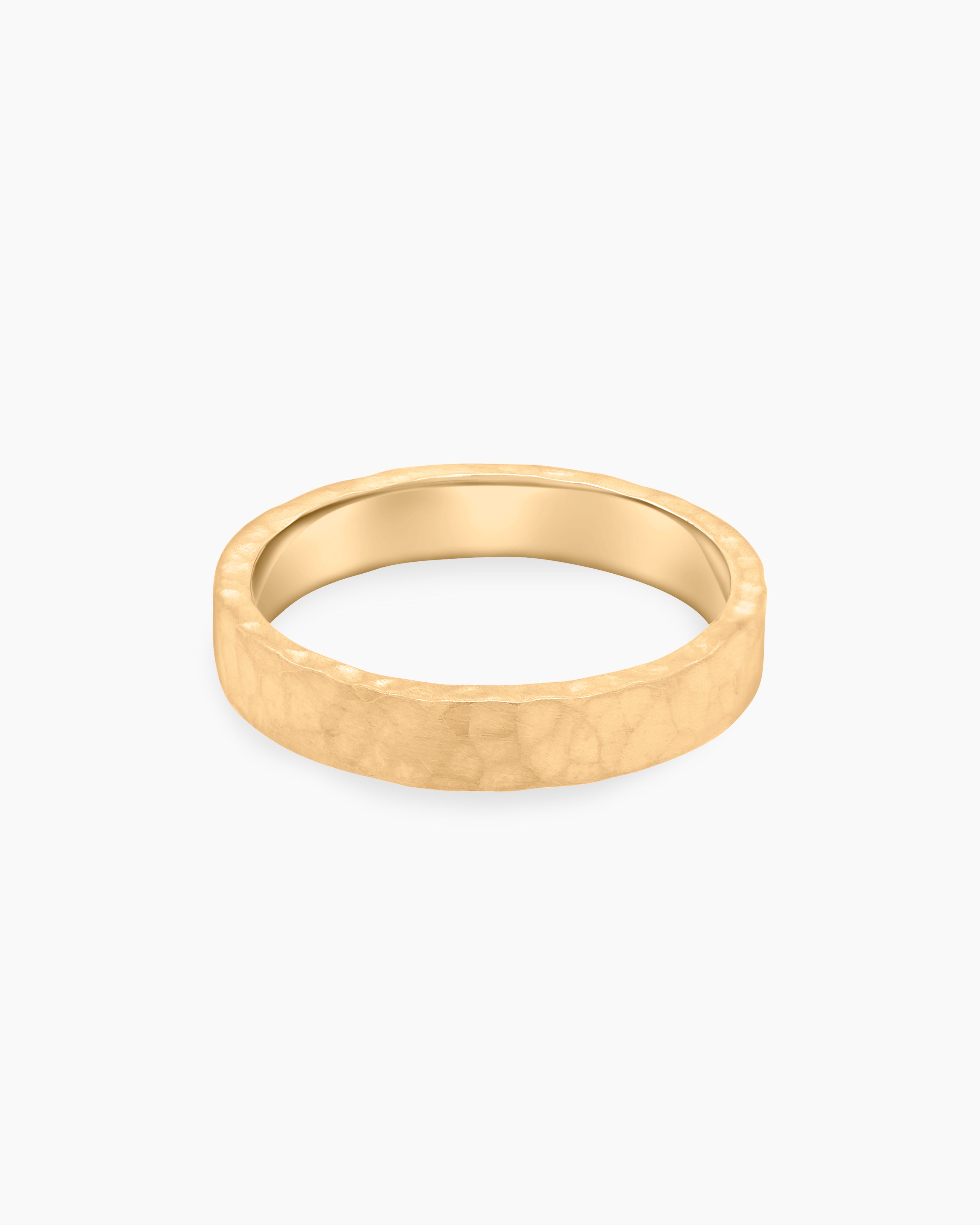 Brushed Hammered Wedding Band