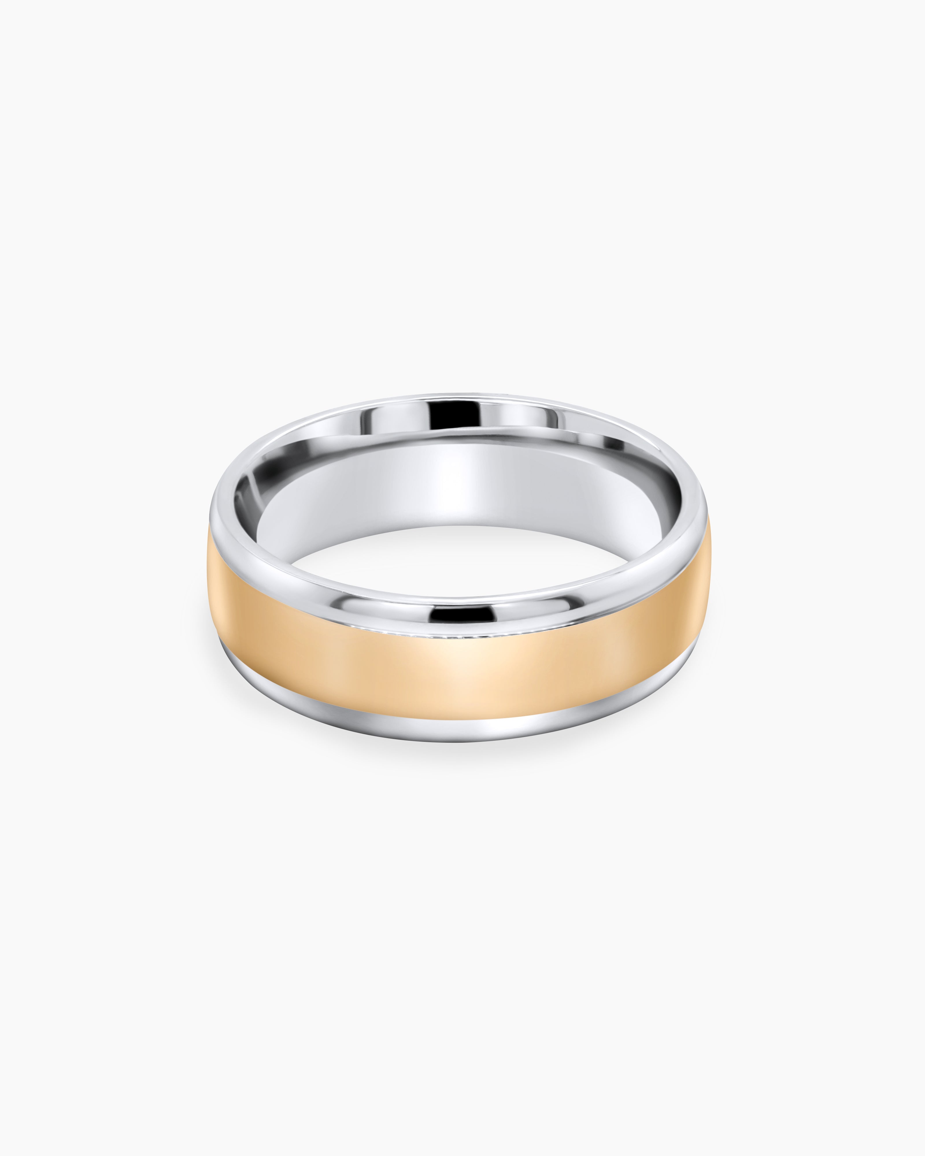Two-Tone Dual Finish Wedding Band 7mm