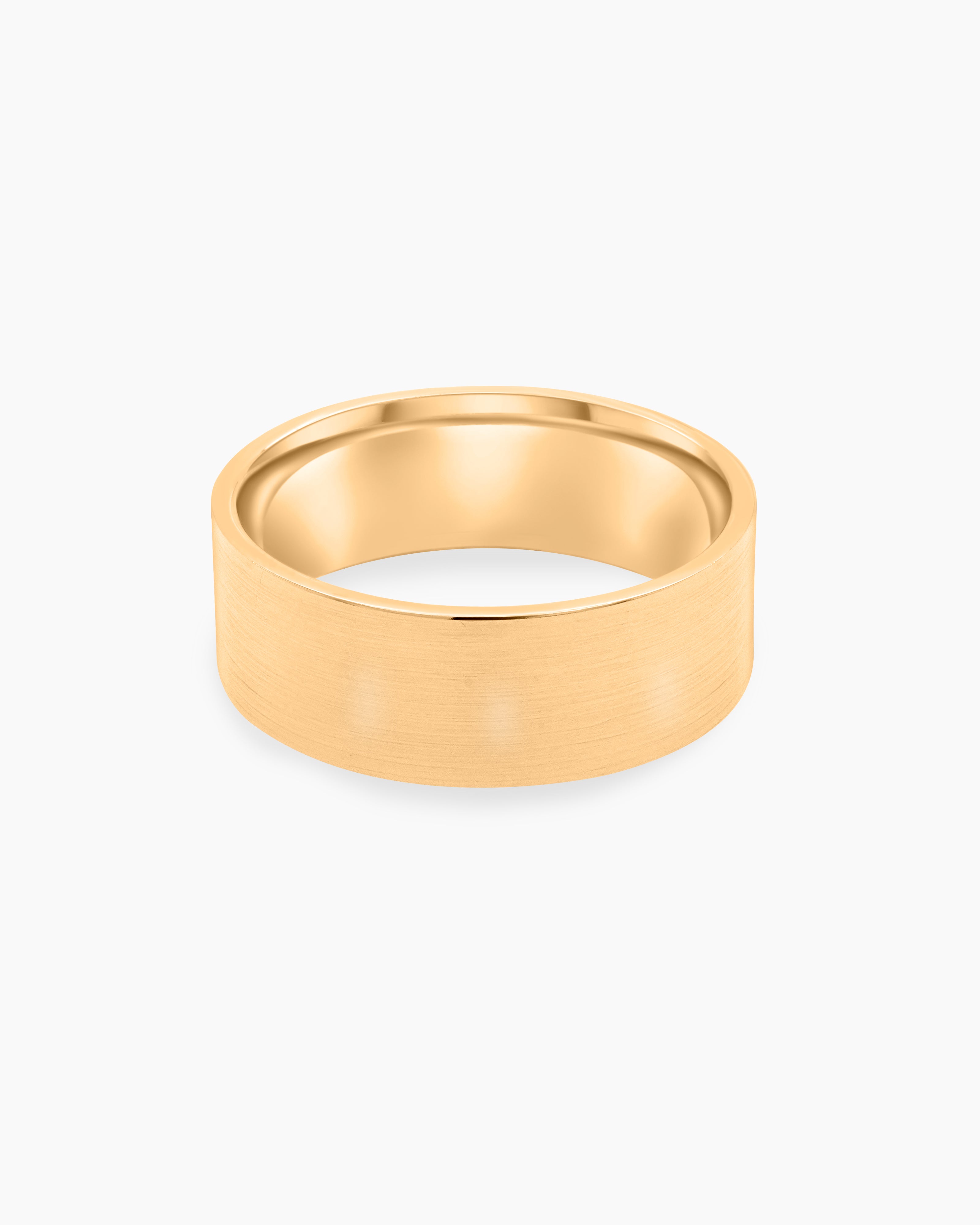 Brushed Flat Wedding Band 8mm